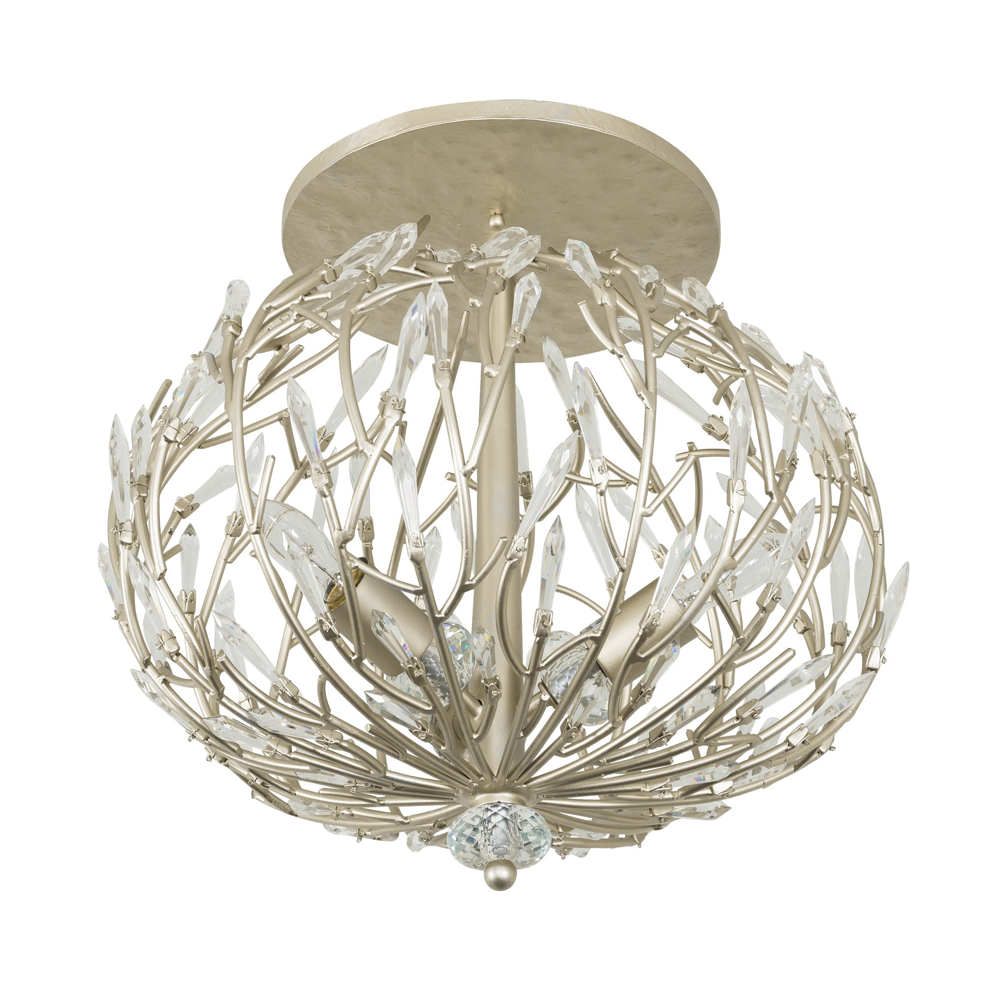 Bask 3 Light Crystal Semi-Flush