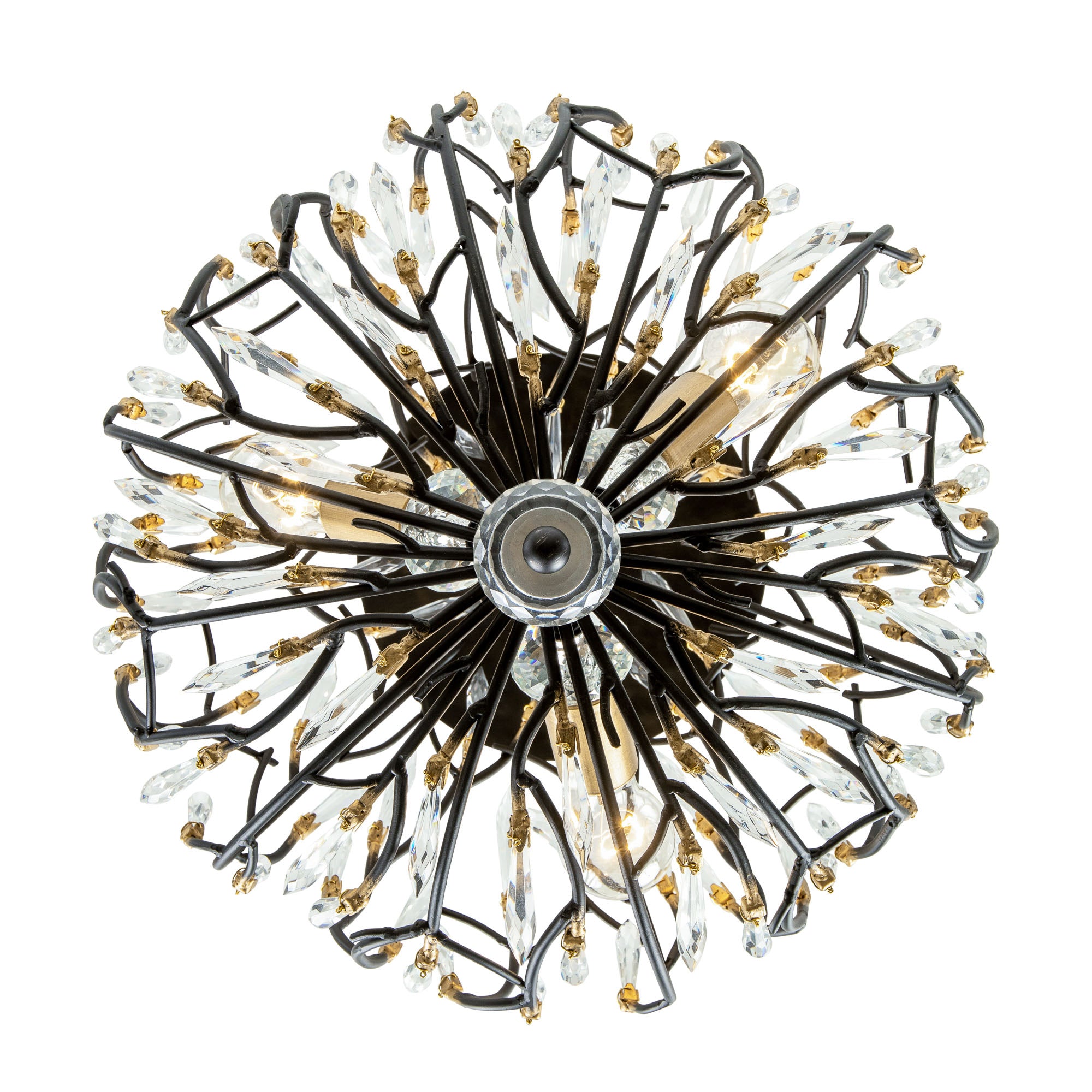 Bask 3 Light Crystal Semi-Flush