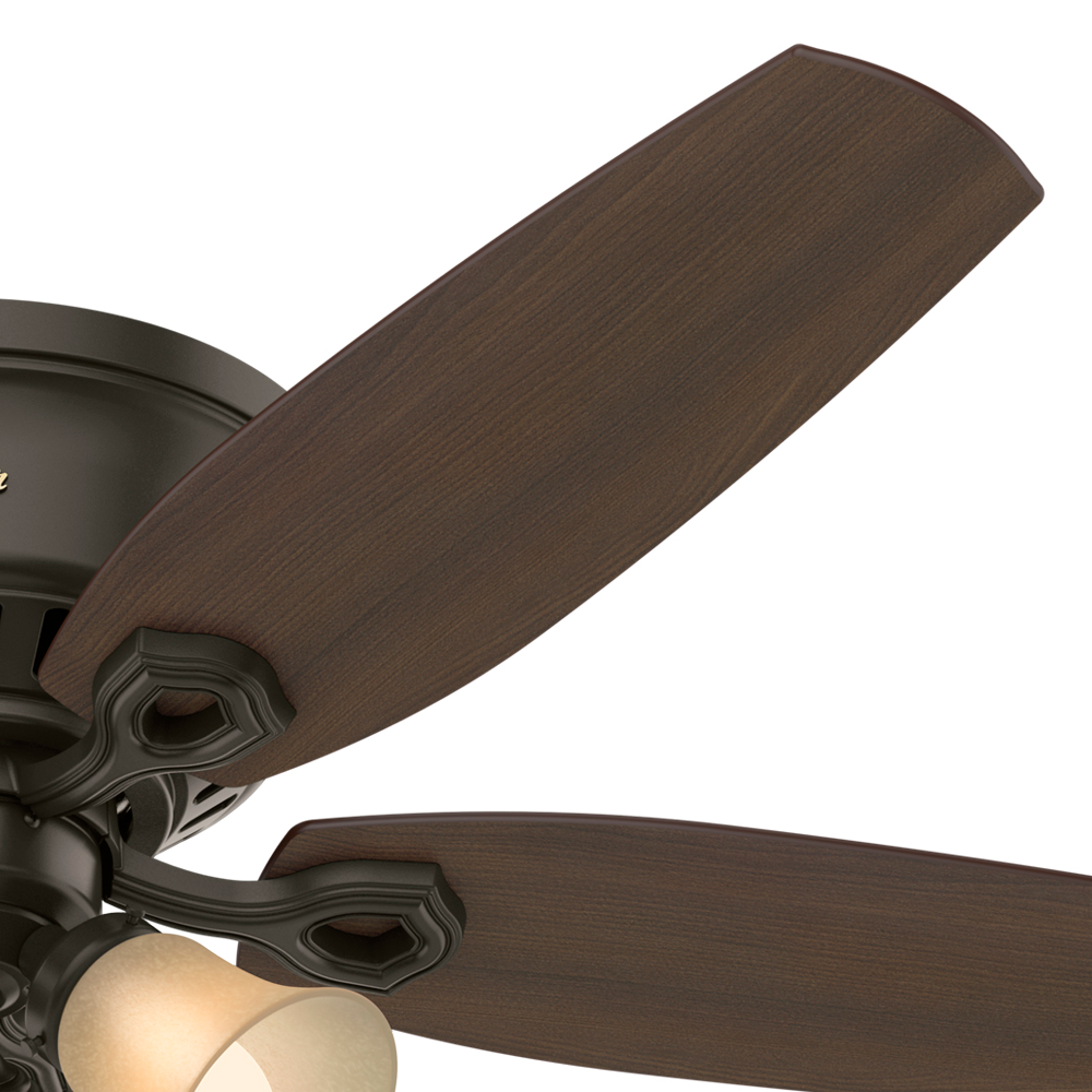 52 inch Builder New Bronze Low Profile Ceiling Fan with LED Light Kit and Pull Chain