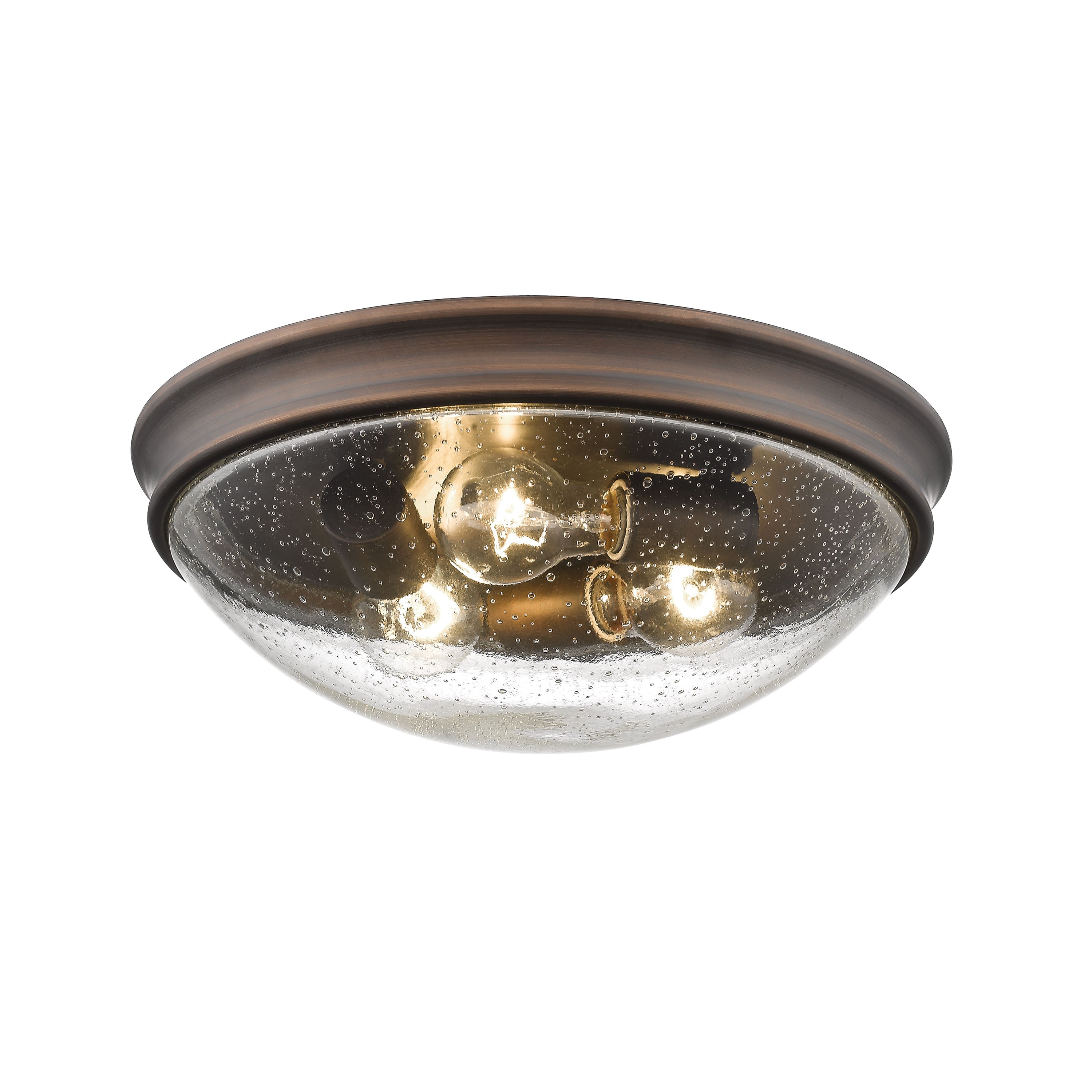 5.5'' Belforge Rubbed Bronze 3 Light Flush Mount