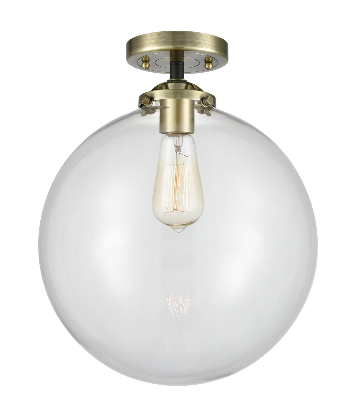 Beacon 12-Inch 1-Light Semi-Flush Mount Globe Shade 14.125-Inch High
