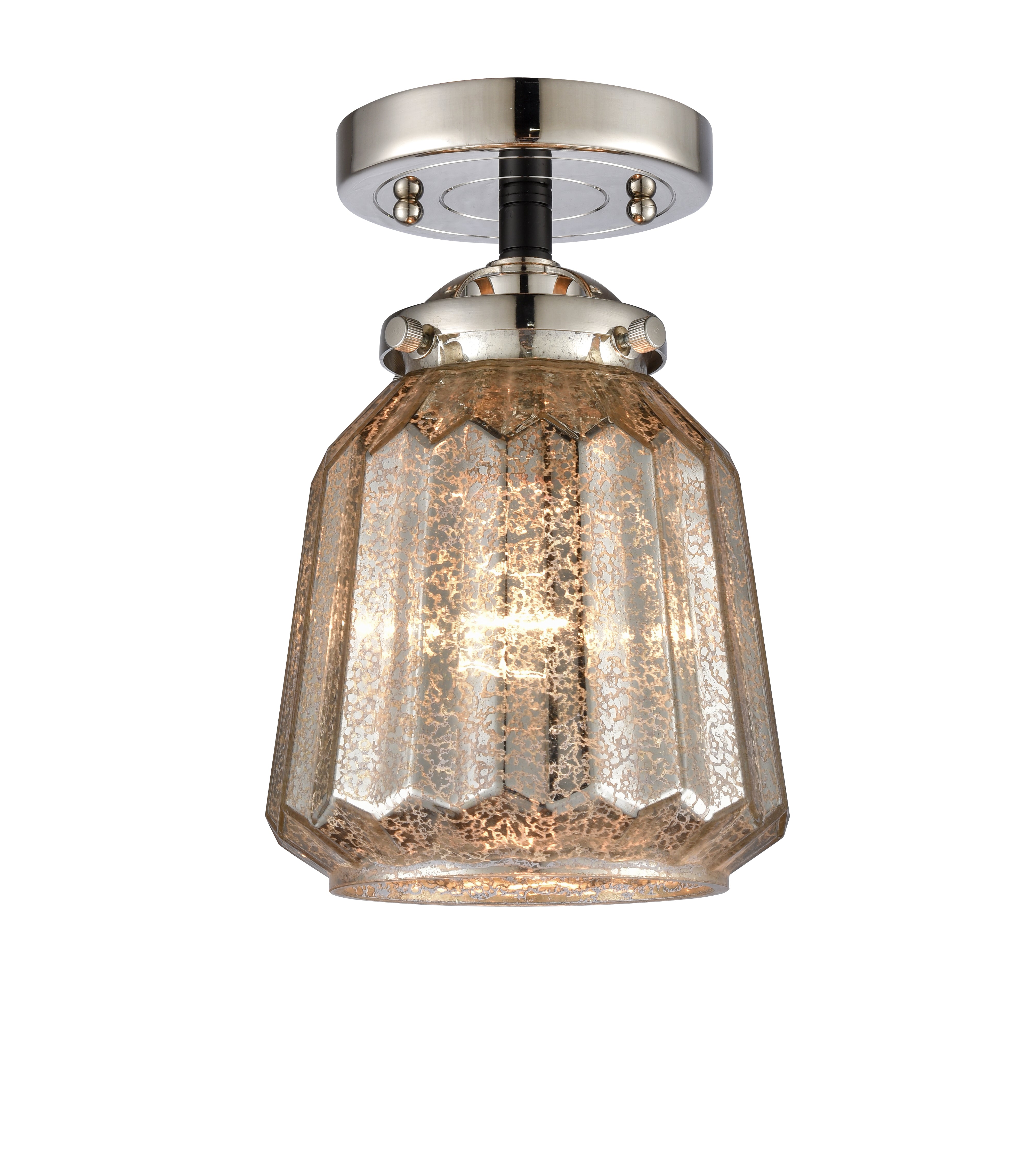 Nouveau Semi-Flush Mount Brushed Satin Nickel