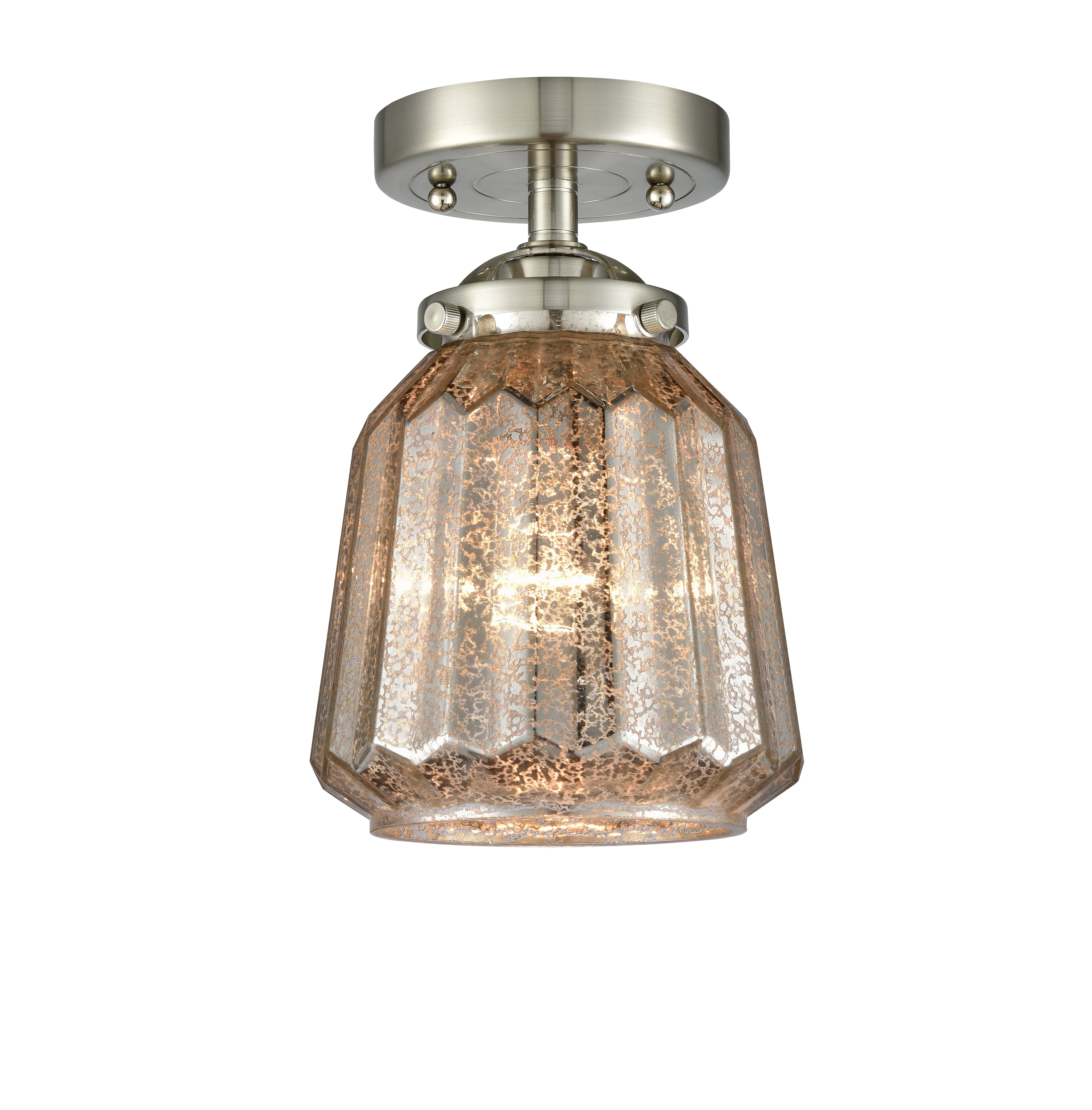 Nouveau Semi-Flush Mount Brushed Satin Nickel