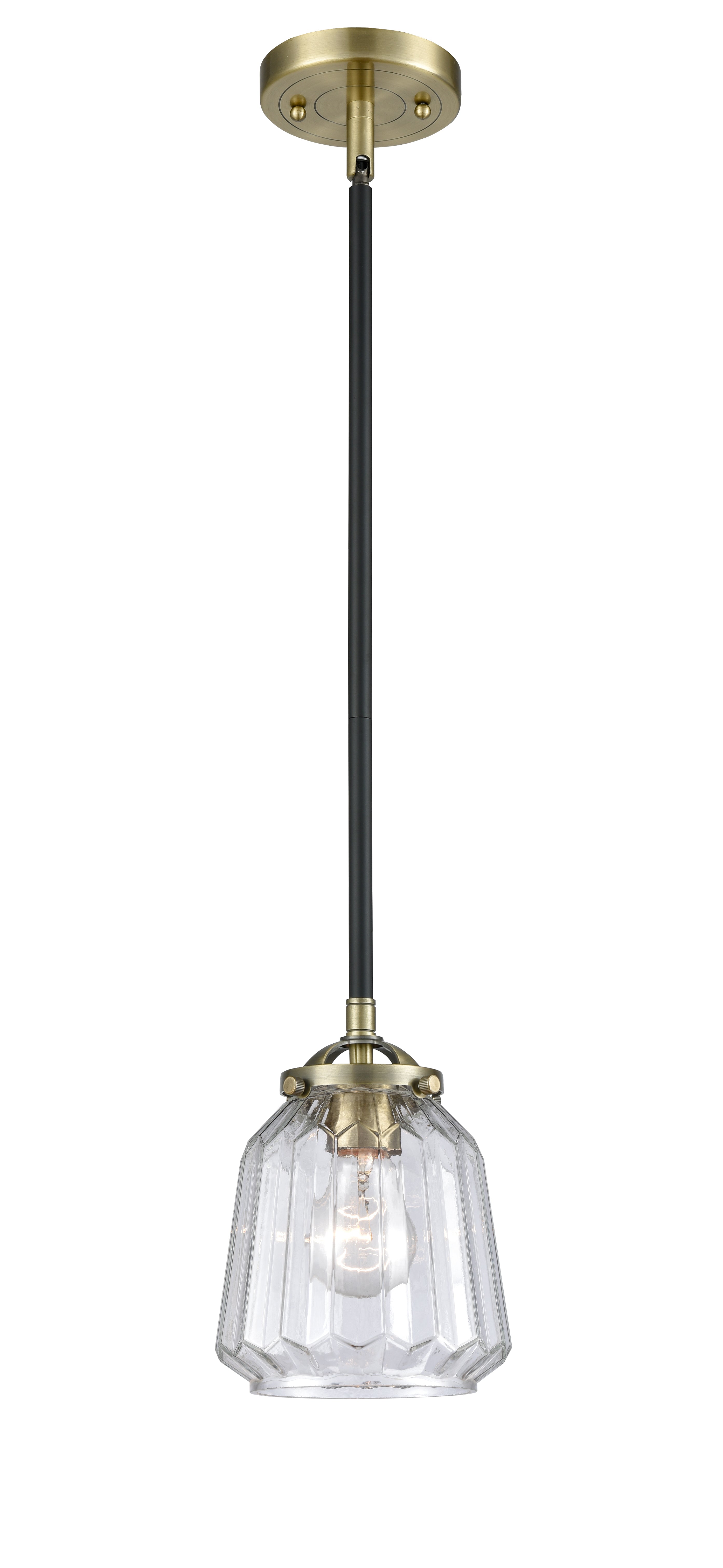 Nouveau Mini Pendant Black Antique Brass
