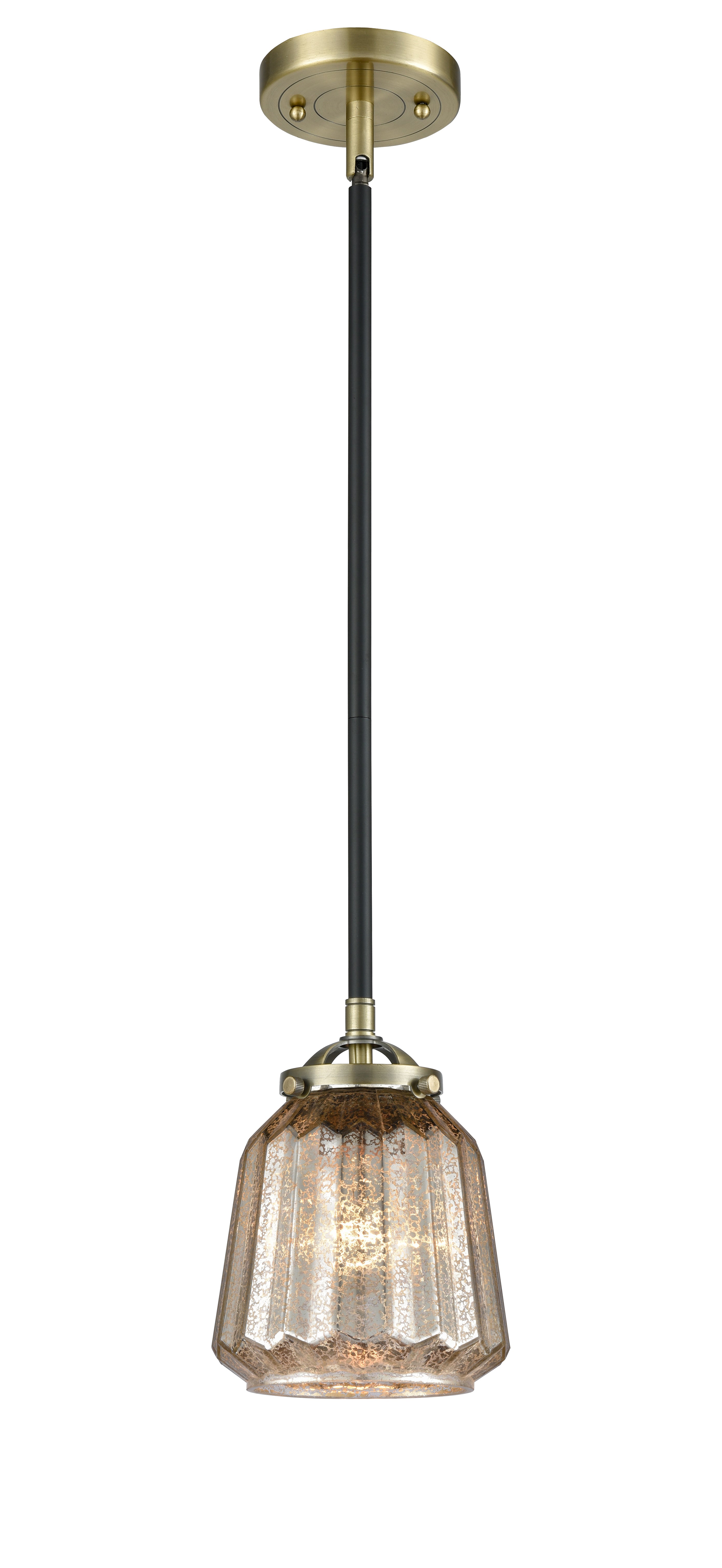 Nouveau Mini Pendant Black Antique Brass