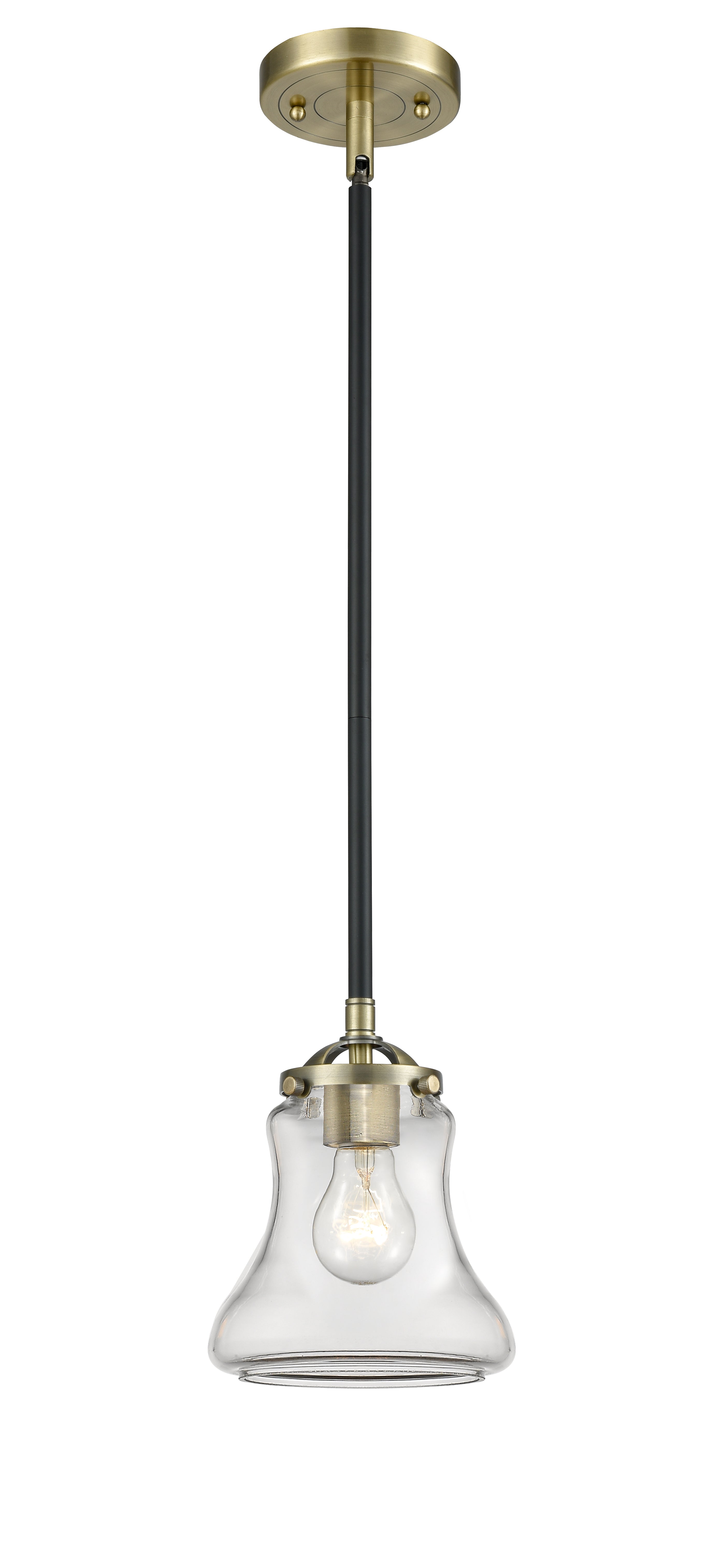 Nouveau Mini Pendant Black Antique Brass