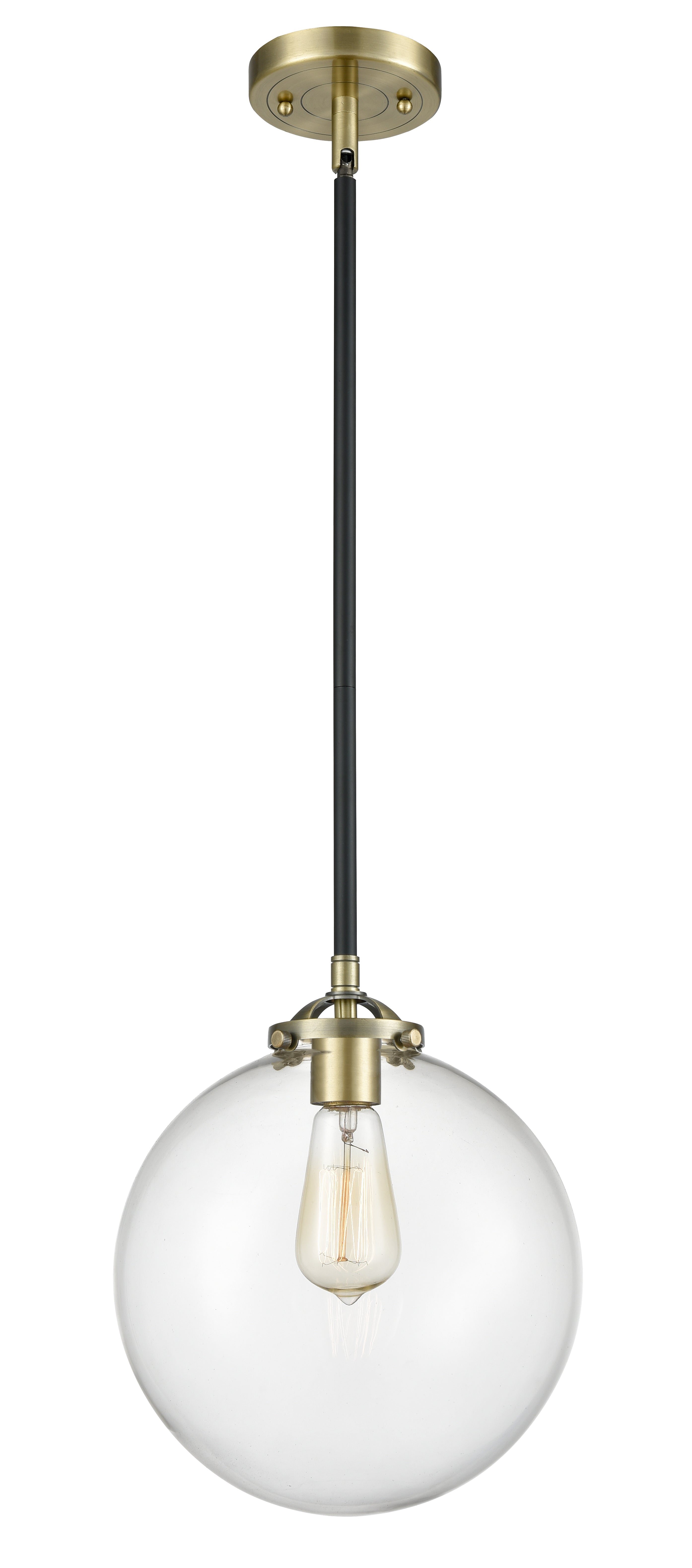 Nouveau Mini Pendant Cast Brass 10 Inch