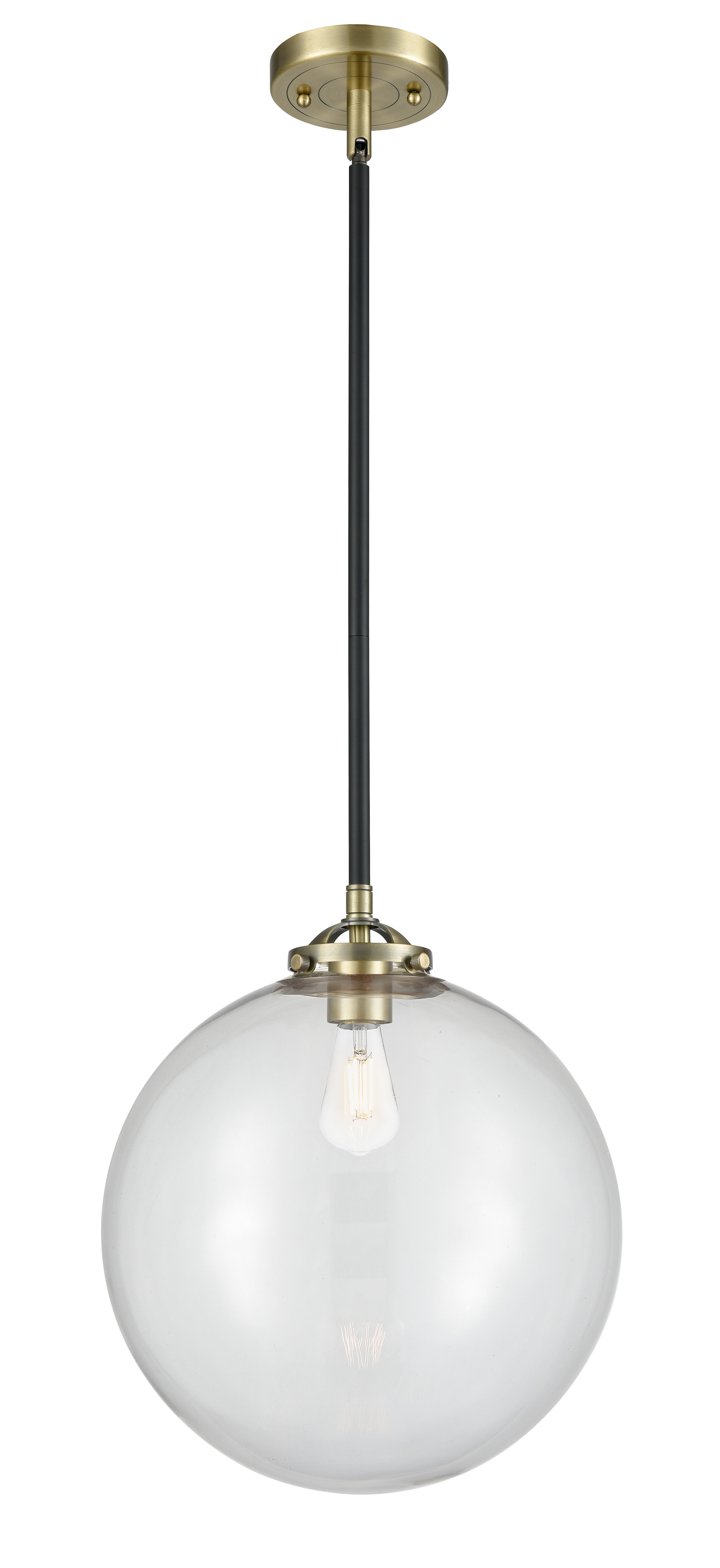 Nouveau Mini Pendant Black Antique Brass