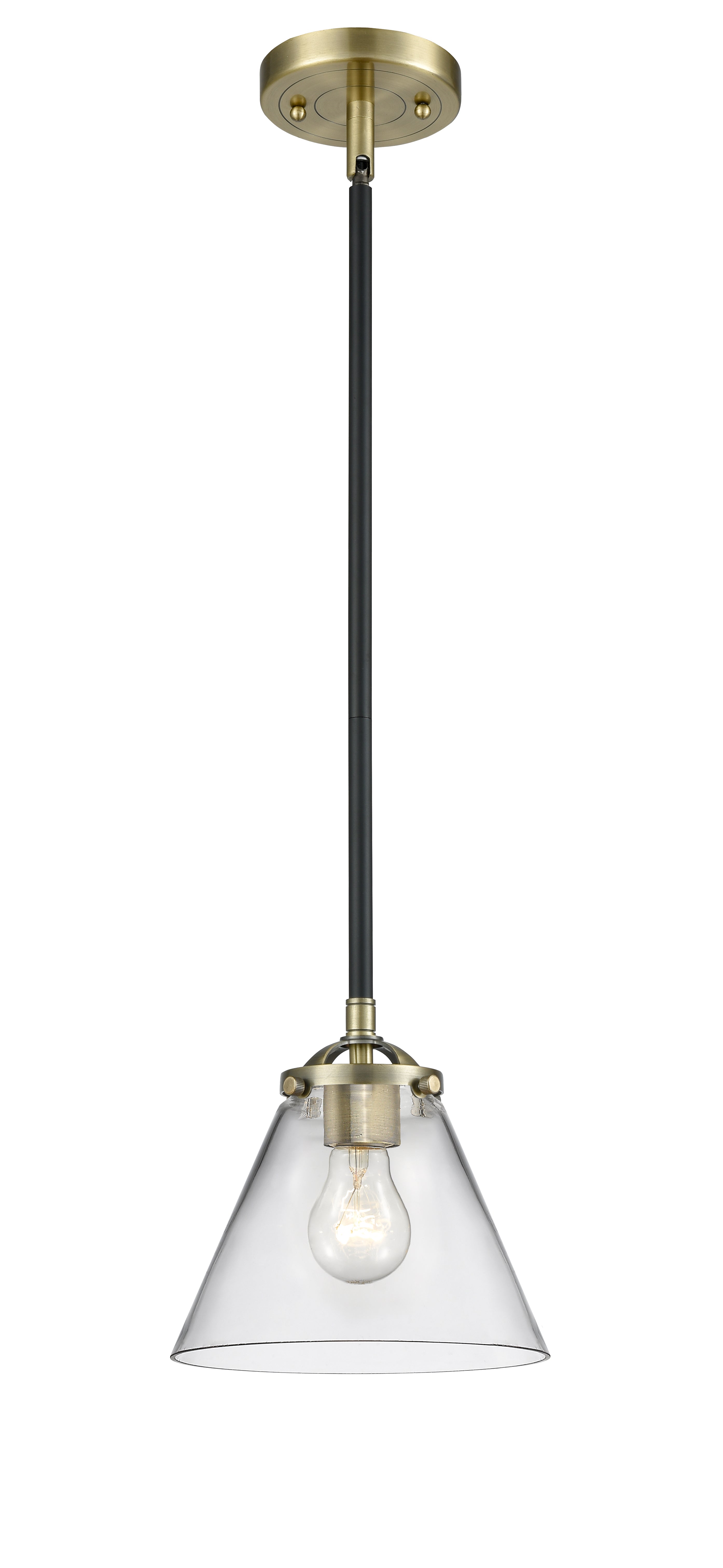 Nouveau Mini Pendant Black Antique Brass