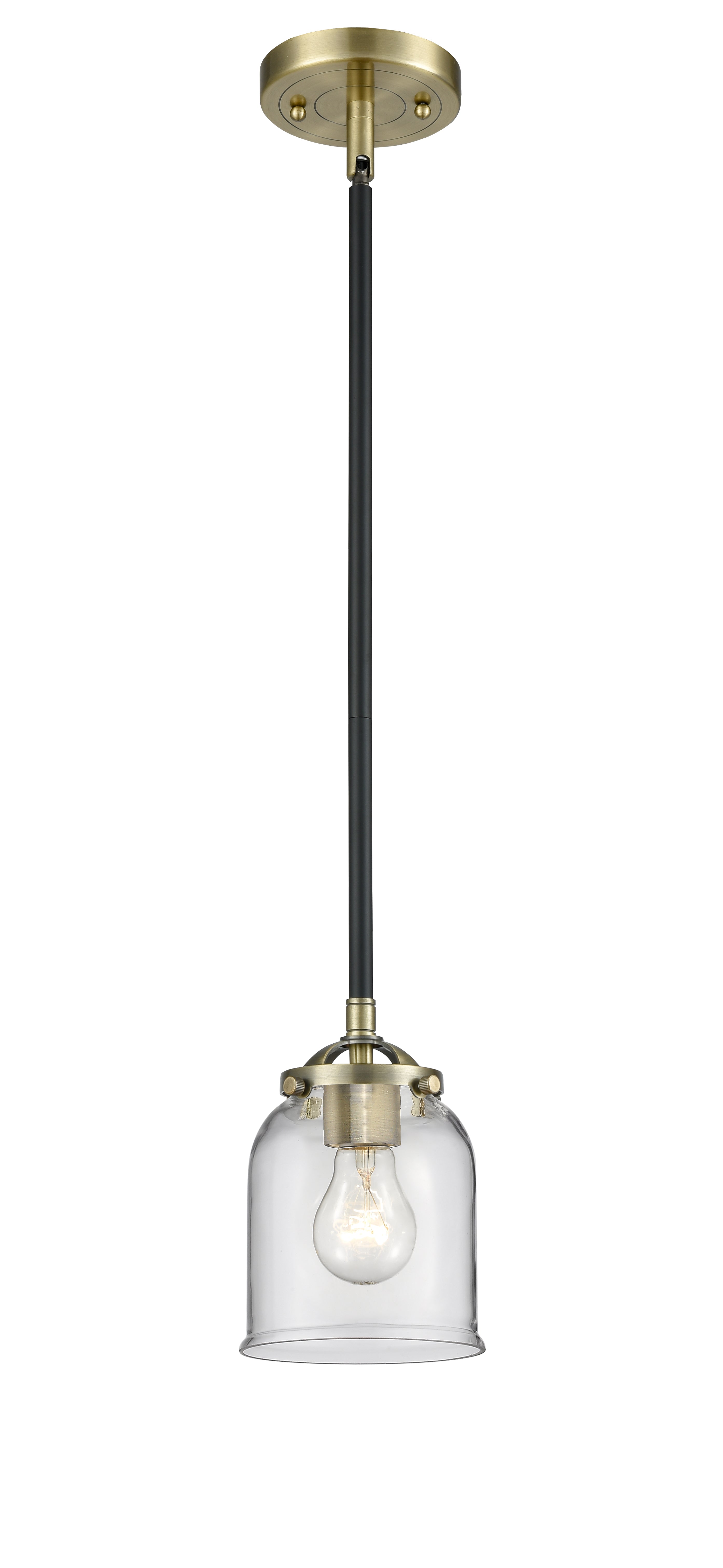 Nouveau Mini Pendant Black Antique Brass