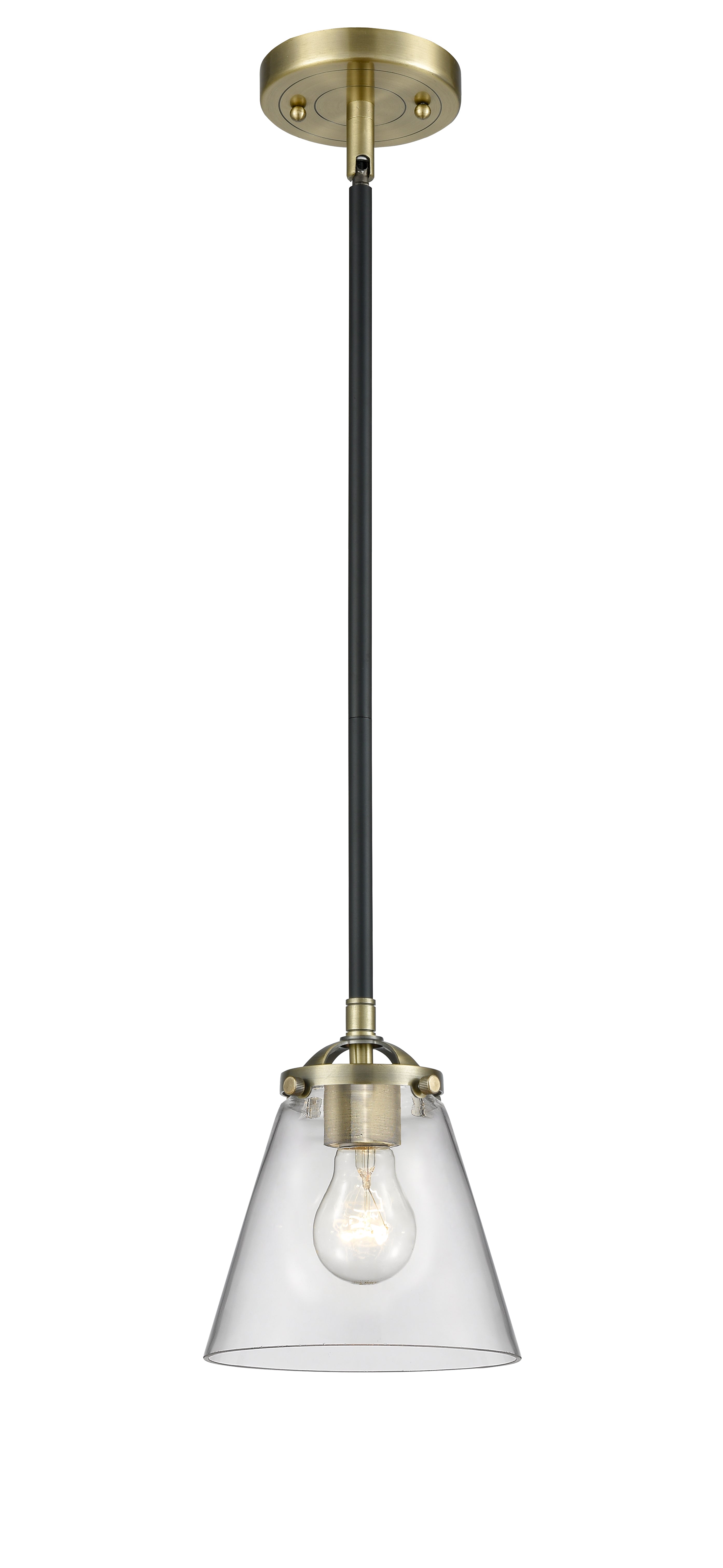 Nouveau Mini Pendant Black Antique Brass