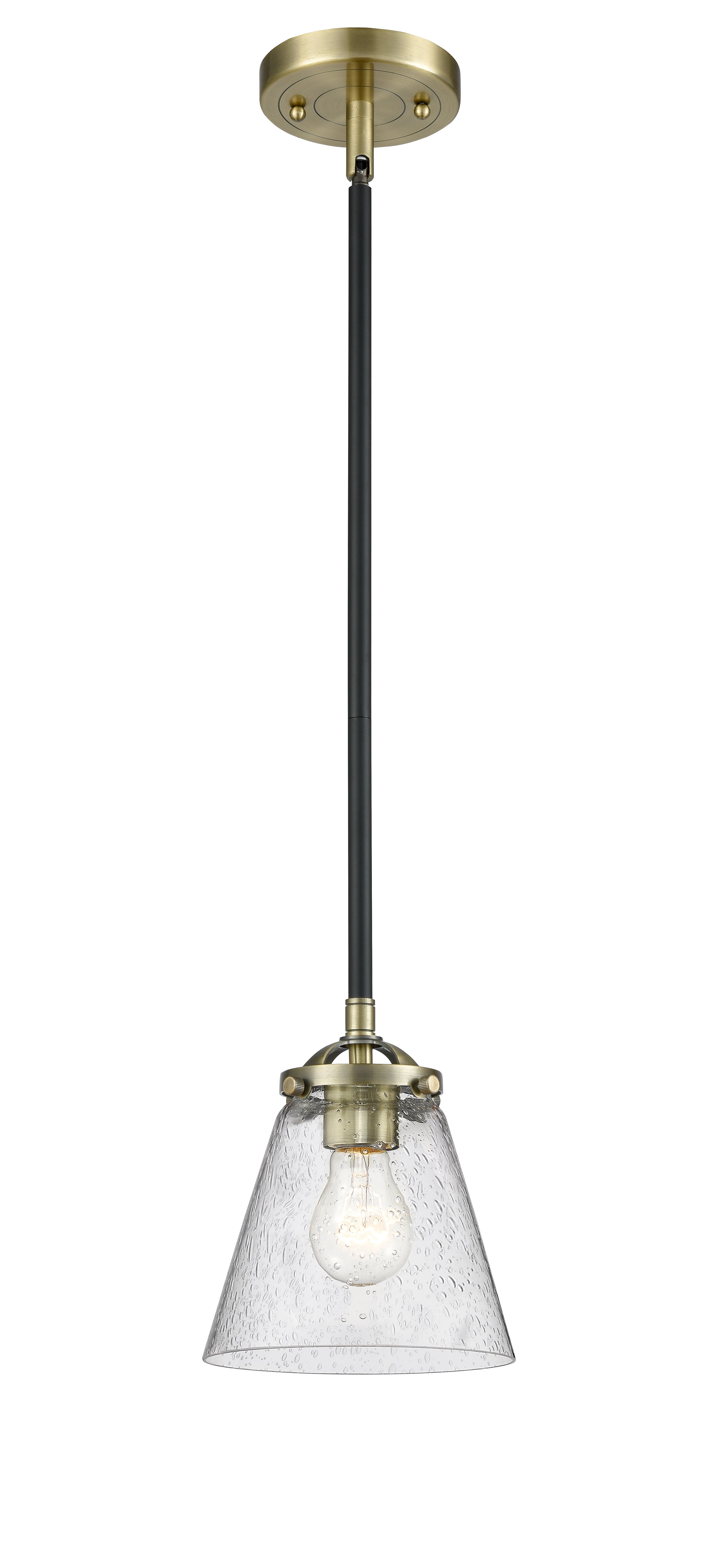 Nouveau Mini Pendant Black Antique Brass