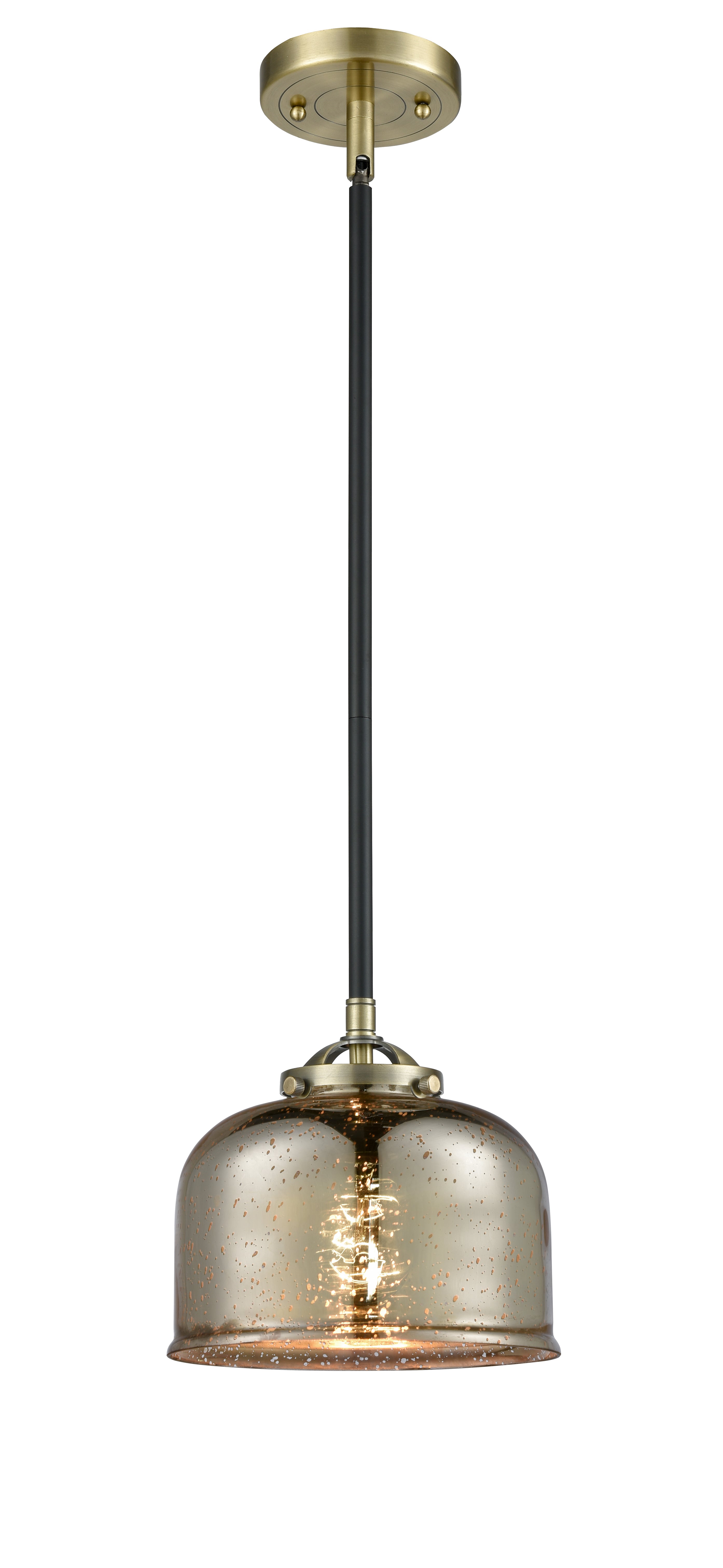 Nouveau Mini Pendant Black Antique Brass