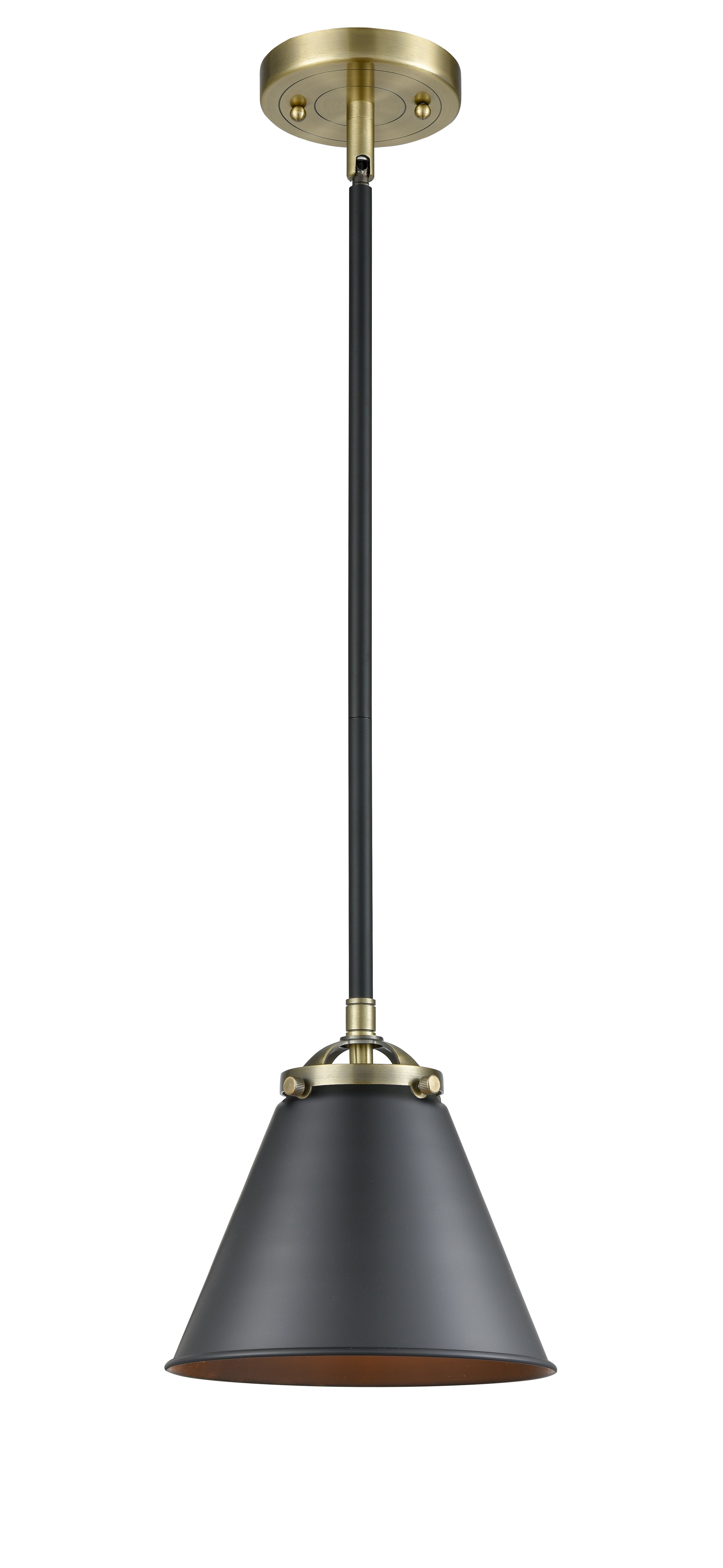 Nouveau Mini Pendant Black Antique Brass