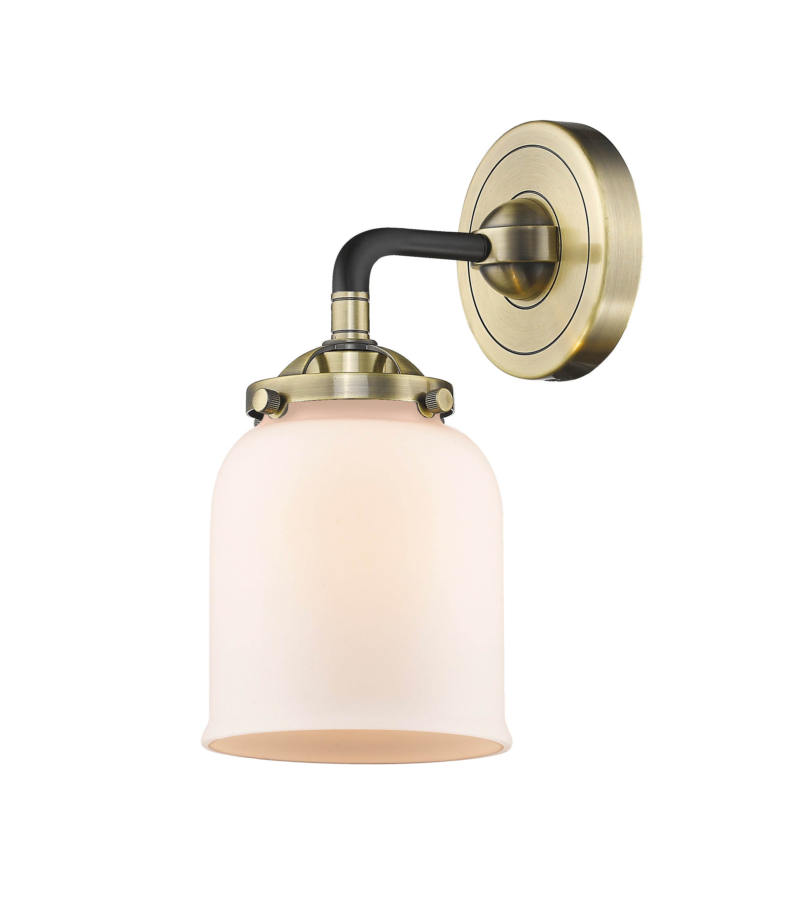 Nouveau Sconce Cast Brass Glass Steel