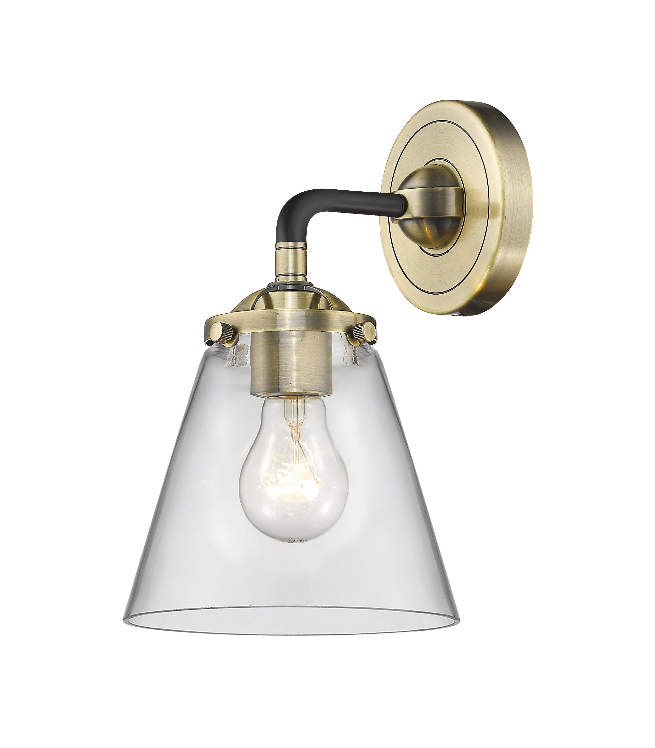 Nouveau Sconce Cast Brass Glass Steel