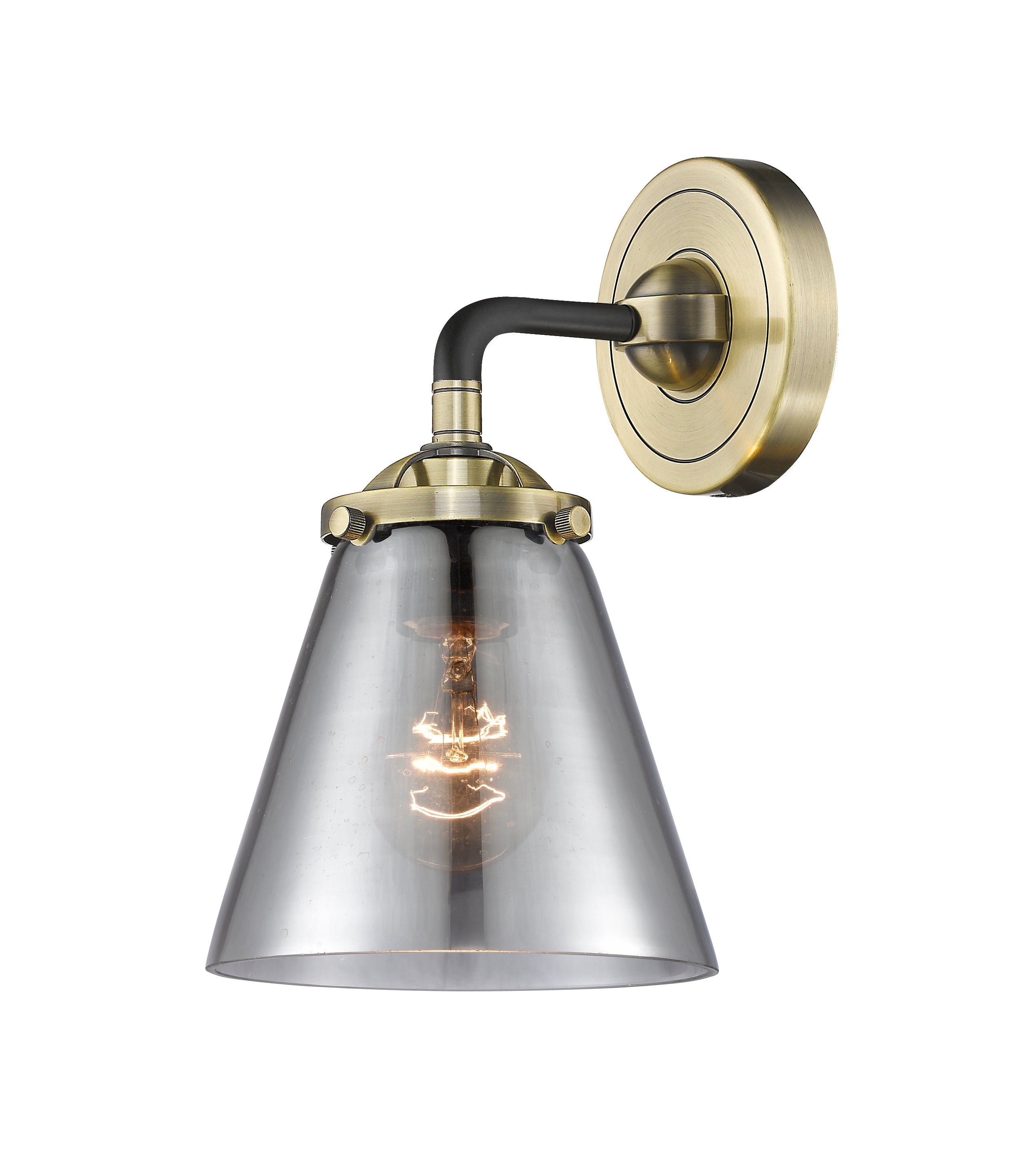 Nouveau Sconce Cast Brass Glass Steel