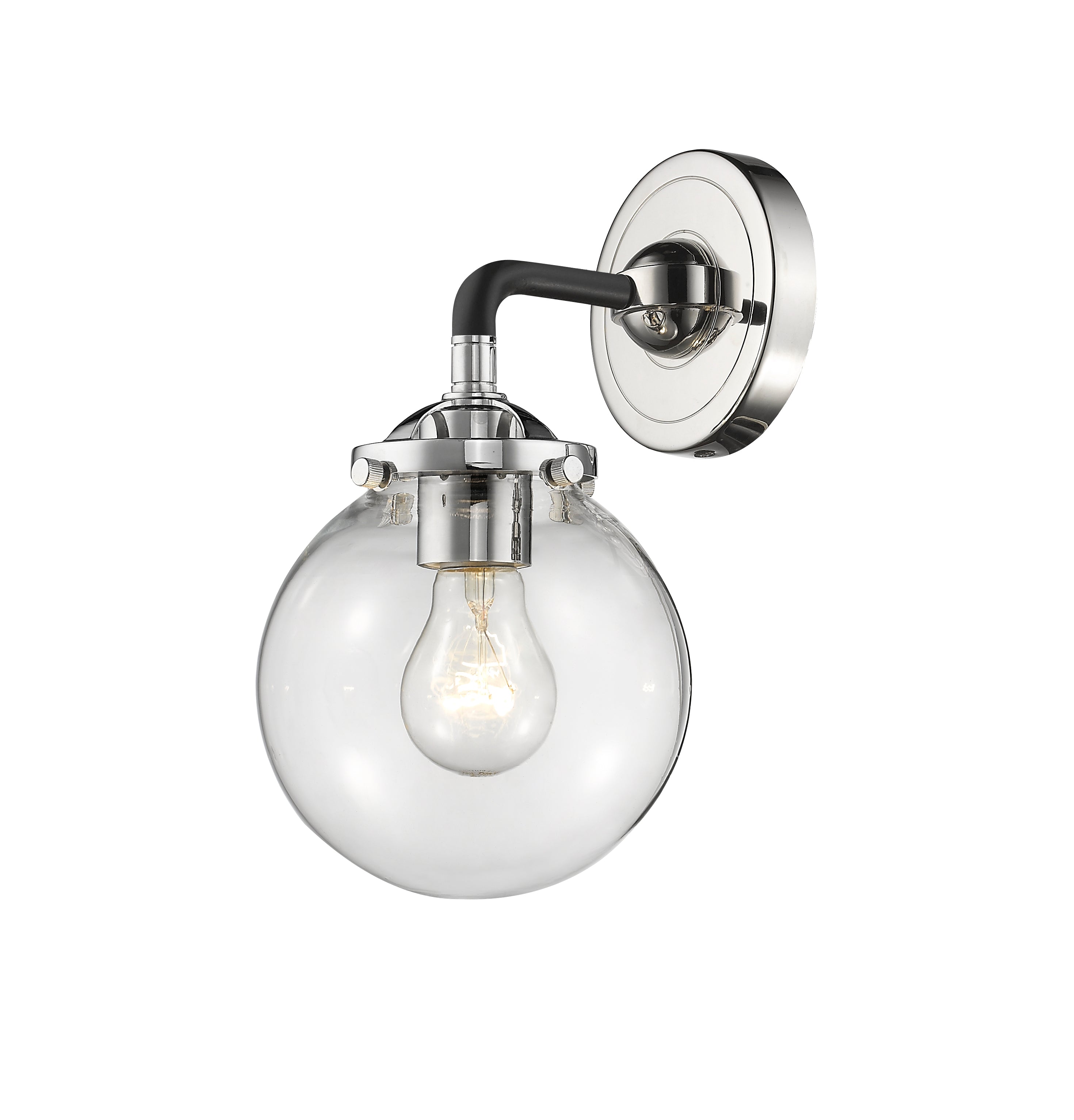 Nouveau Sconce Cast Brass 9 Inch Glass