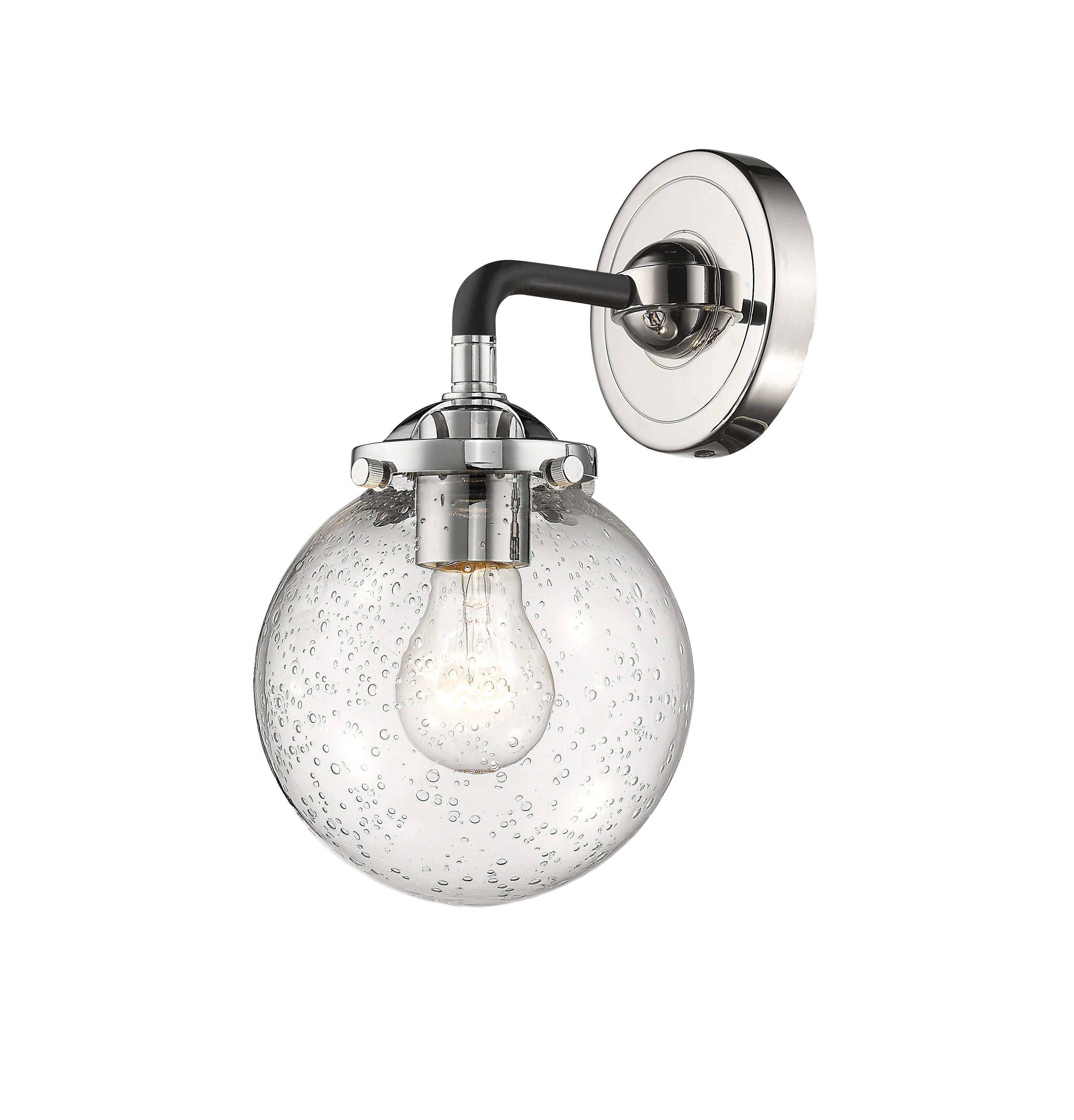 Nouveau Sconce Cast Brass 9 Inch Glass