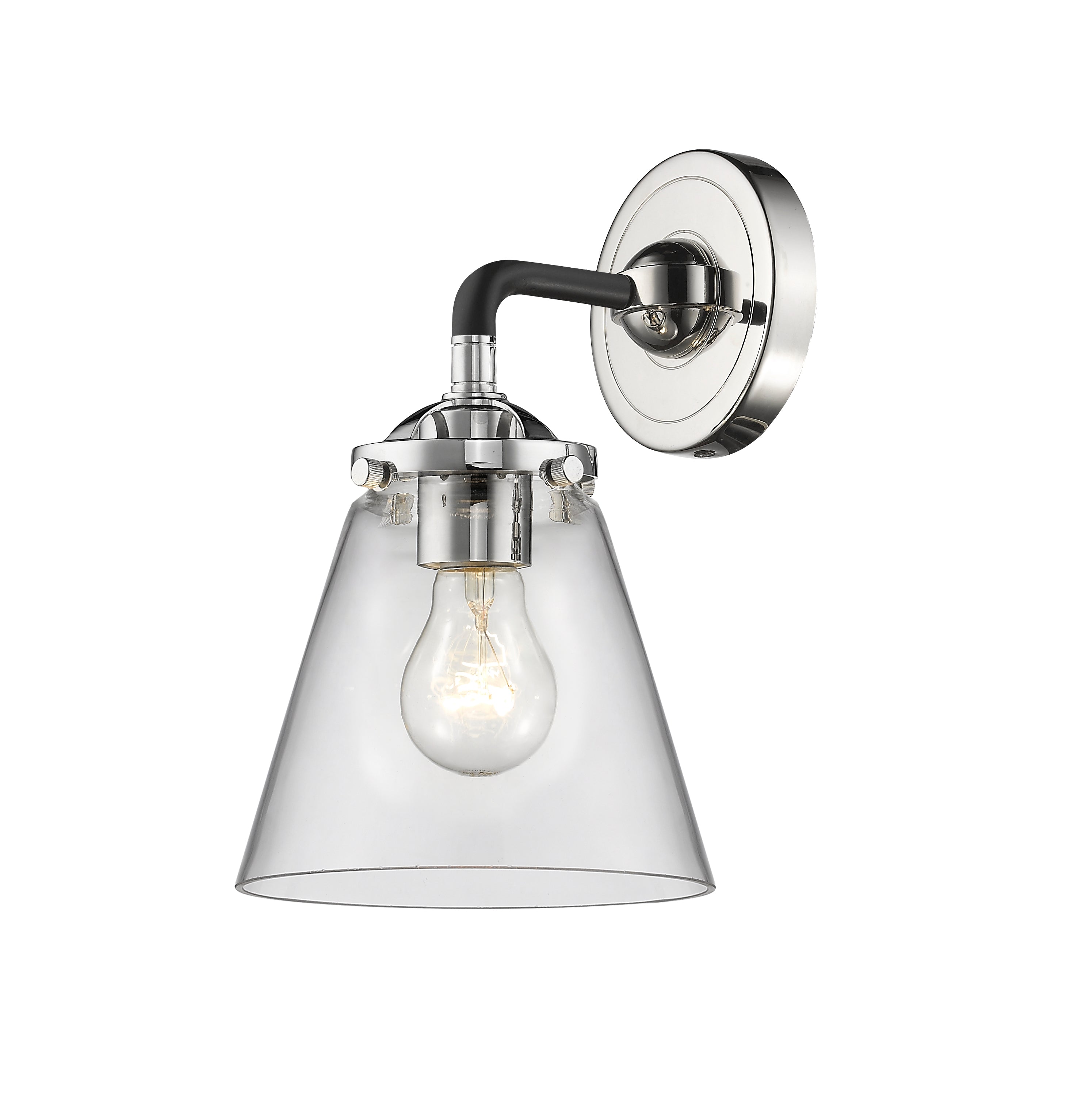 Nouveau Sconce Cast Brass Glass Steel