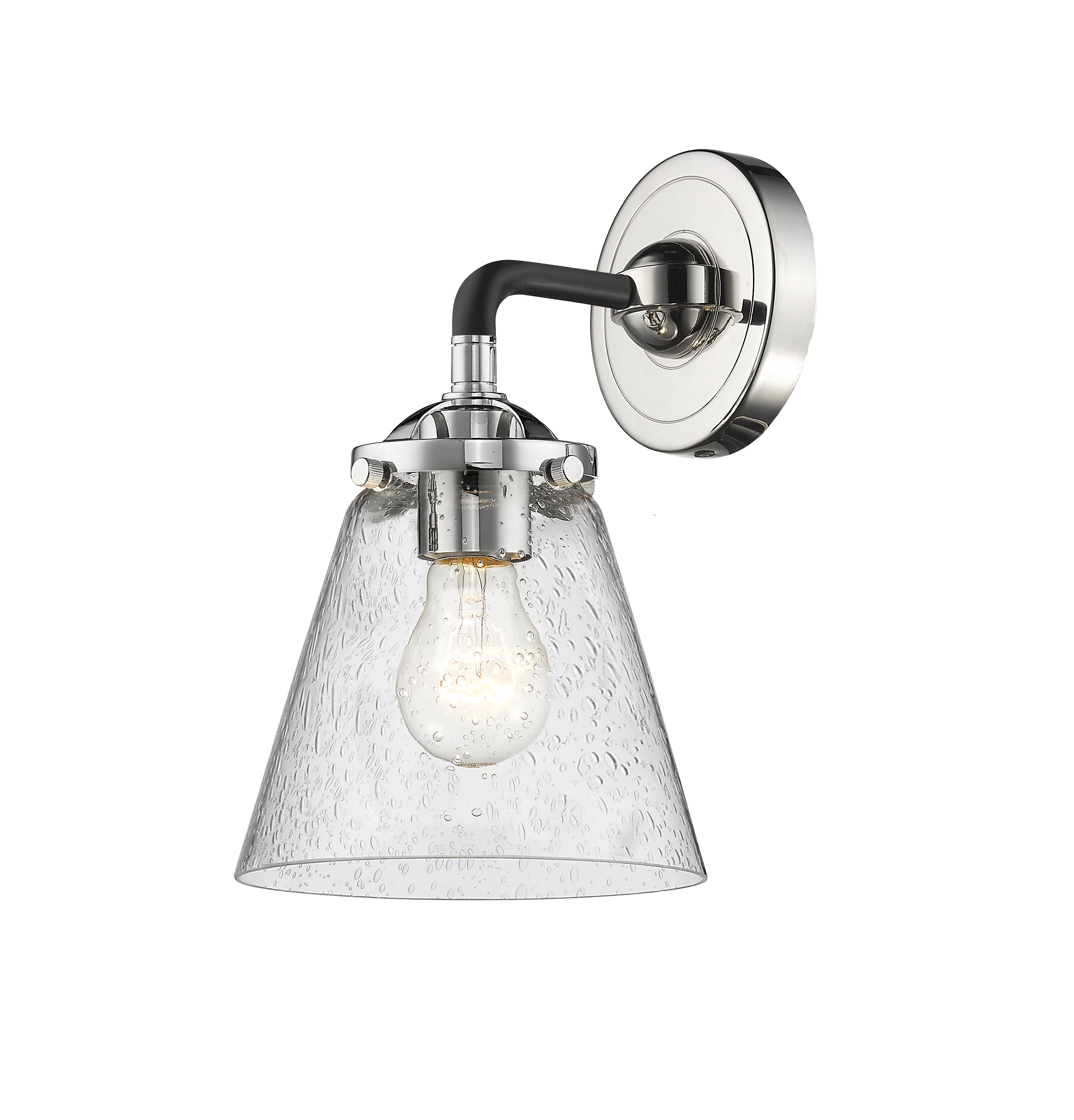 Nouveau Sconce Cast Brass Glass Steel