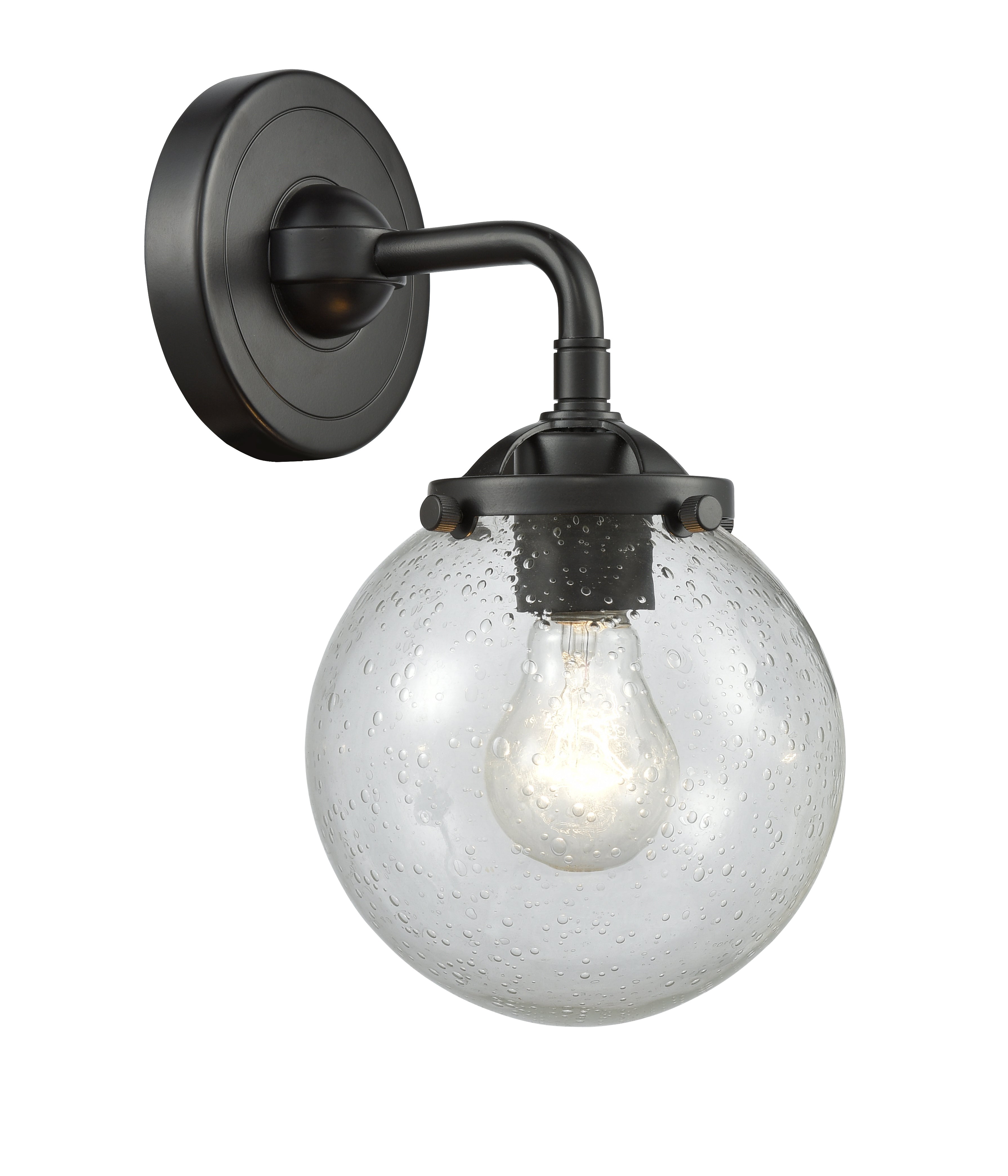 Nouveau Sconce Cast Brass 9 Inch Glass