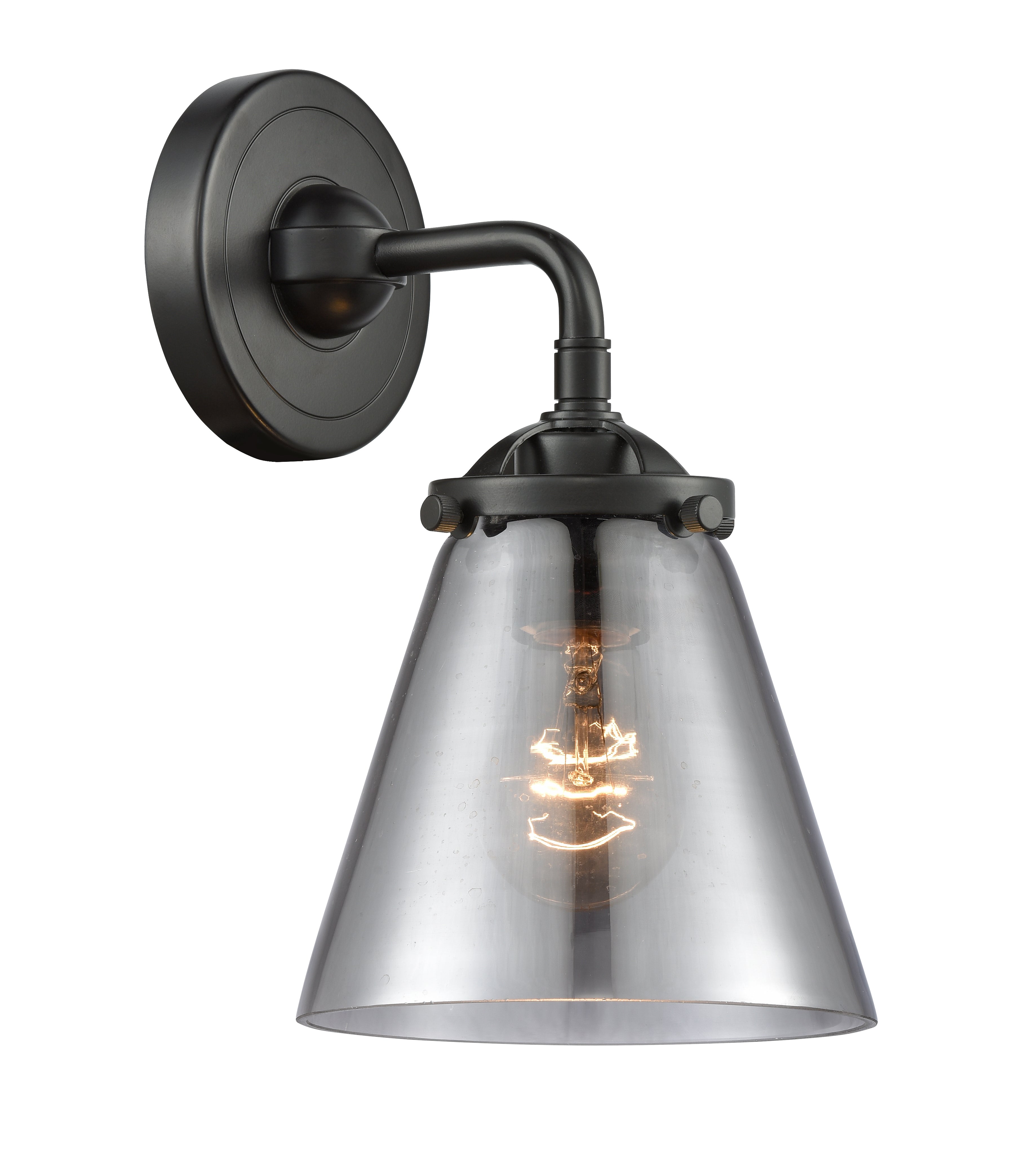 Nouveau Sconce Cast Brass Glass Steel