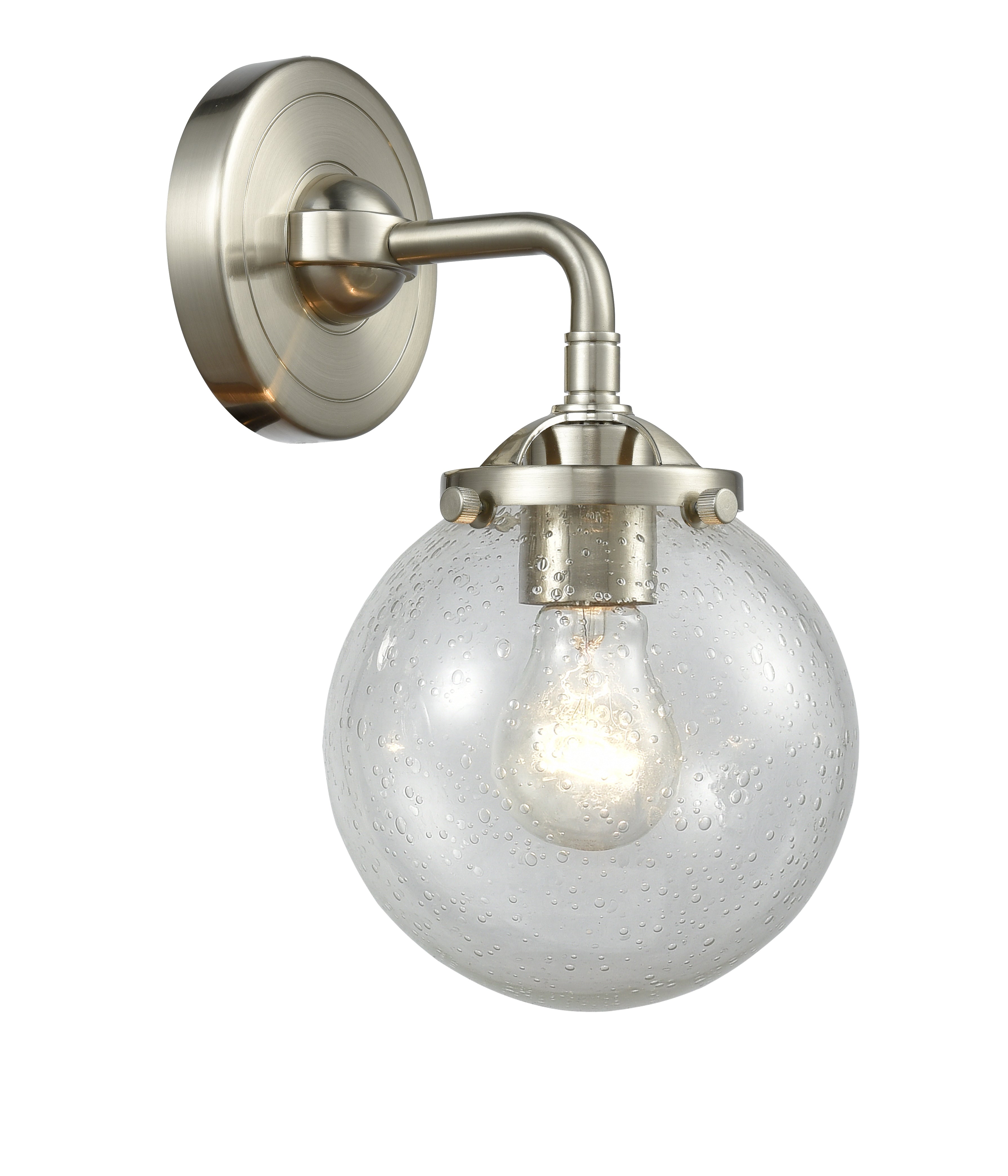 Nouveau Sconce Cast Brass 9 Inch Glass