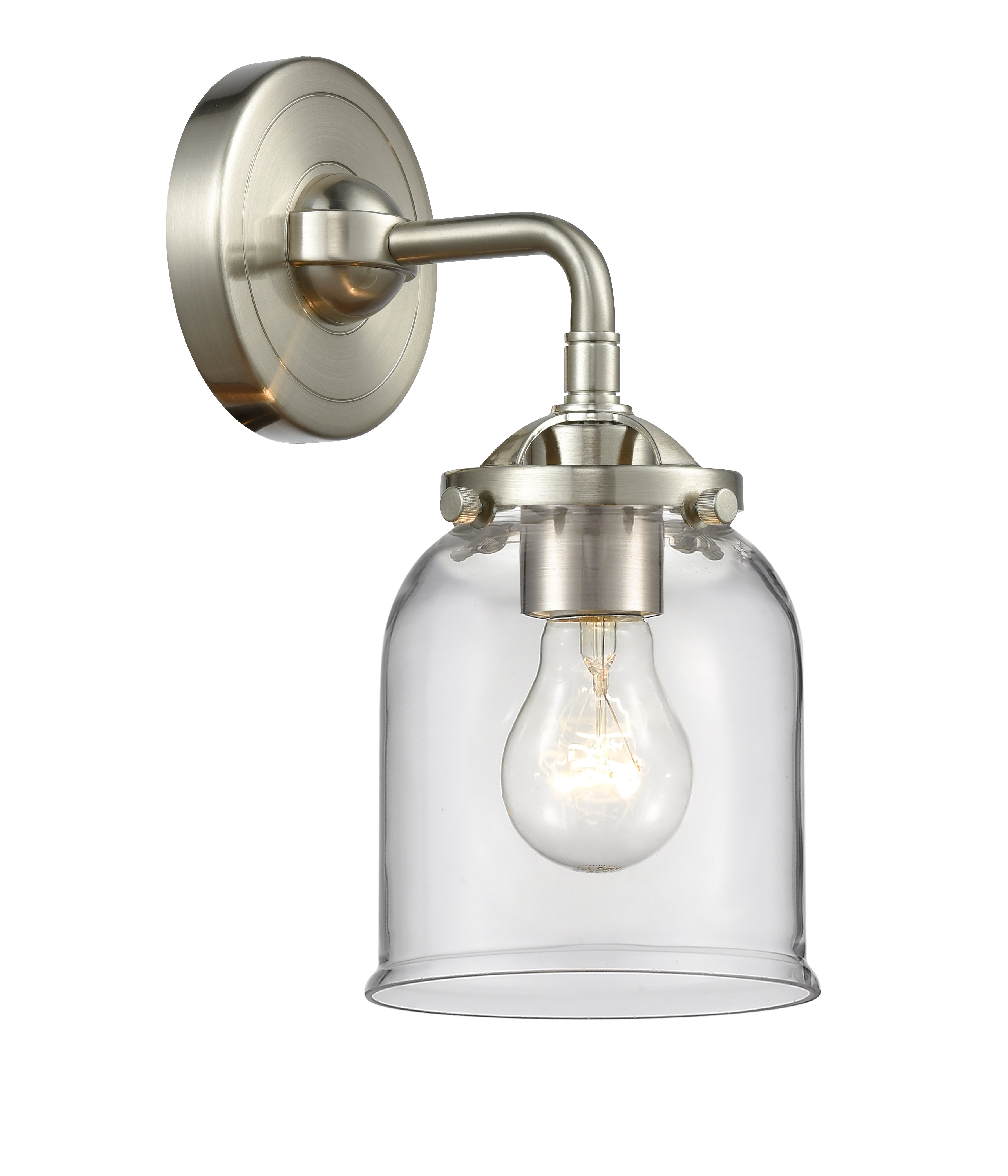 Nouveau Sconce Cast Brass Glass Steel