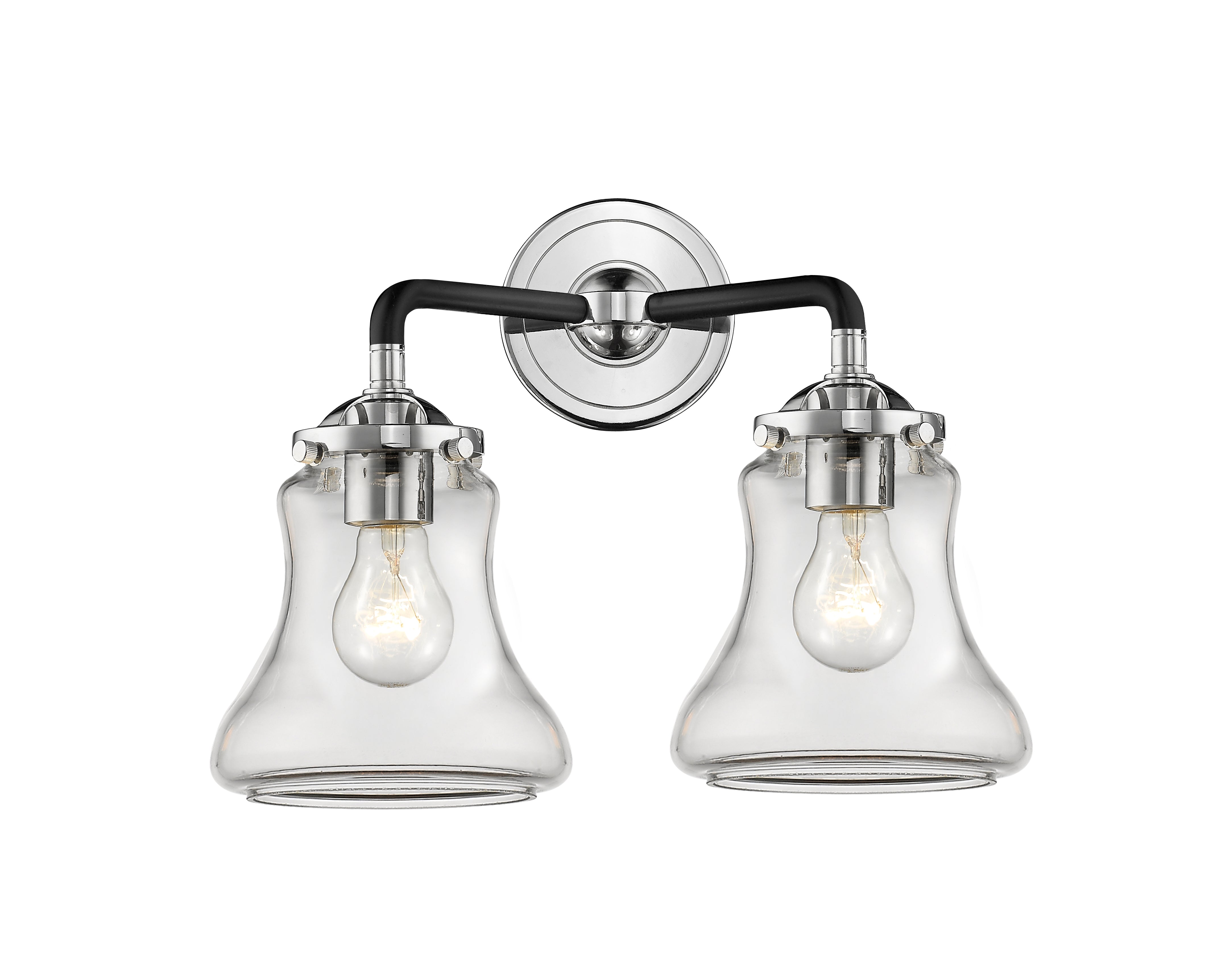 Nouveau Bath Vanity Light Cast Steel Glass