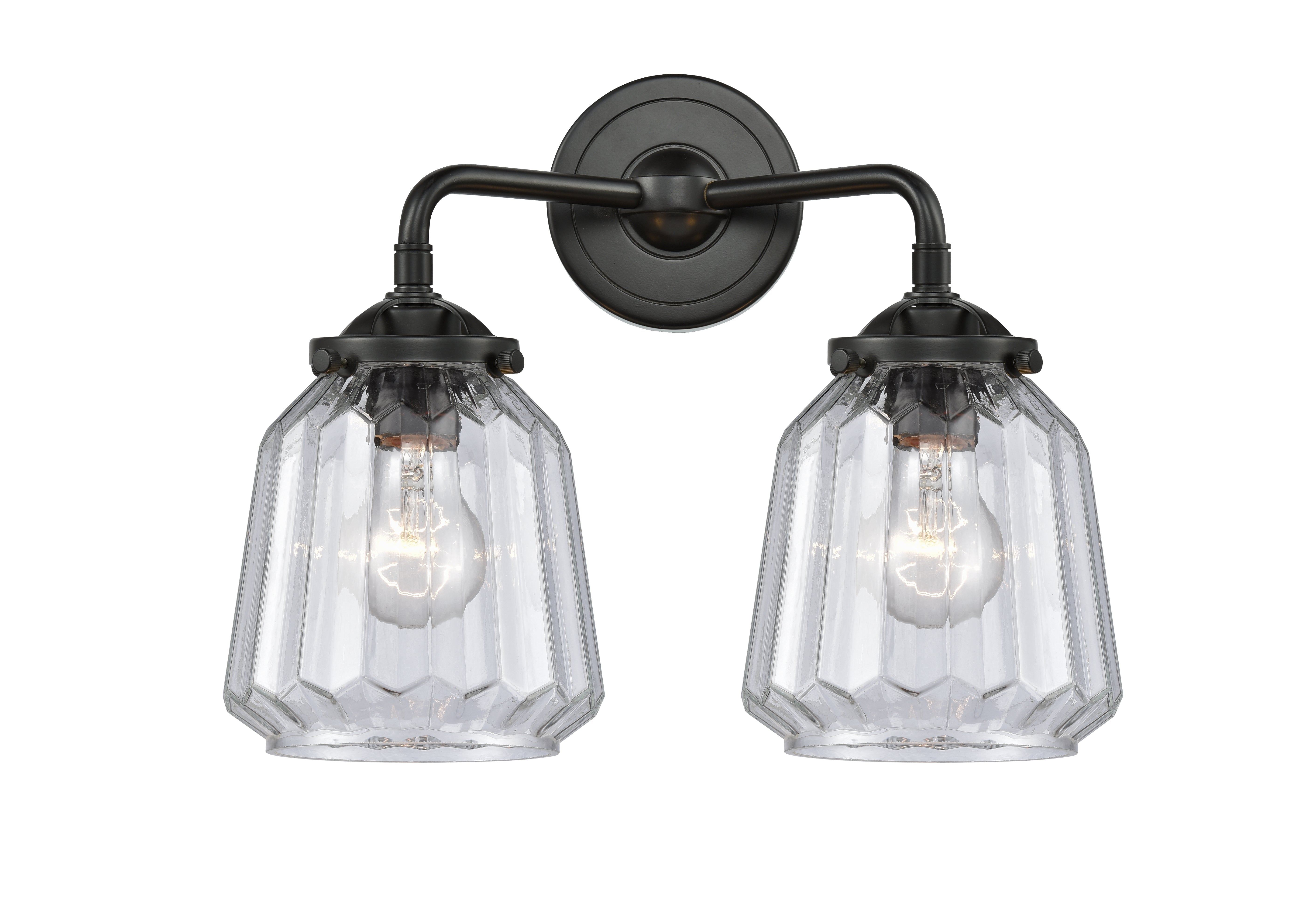Nouveau Bath Vanity Light Cast Brass Glass