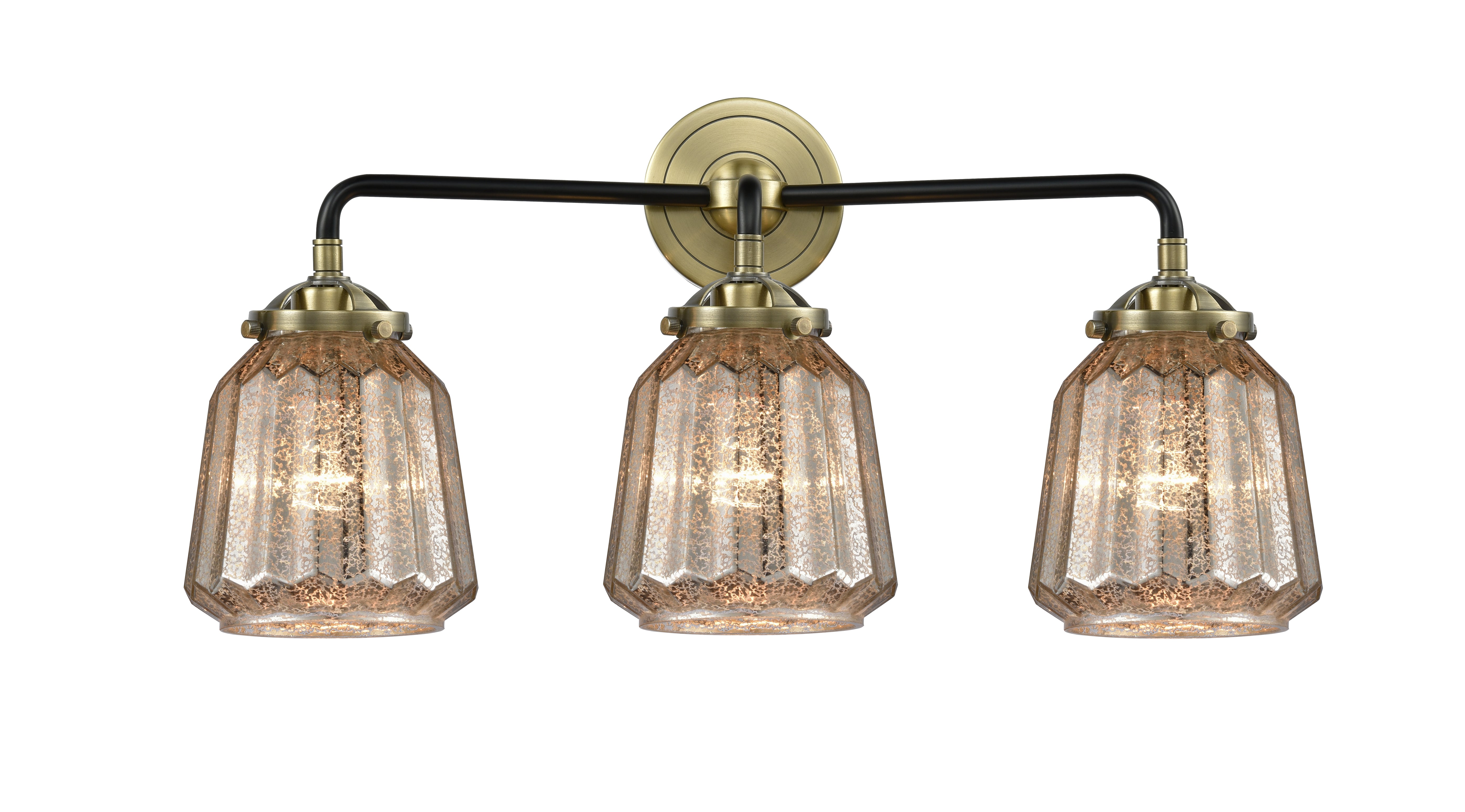 Nouveau Bath Vanity Light Cast Brass Glass