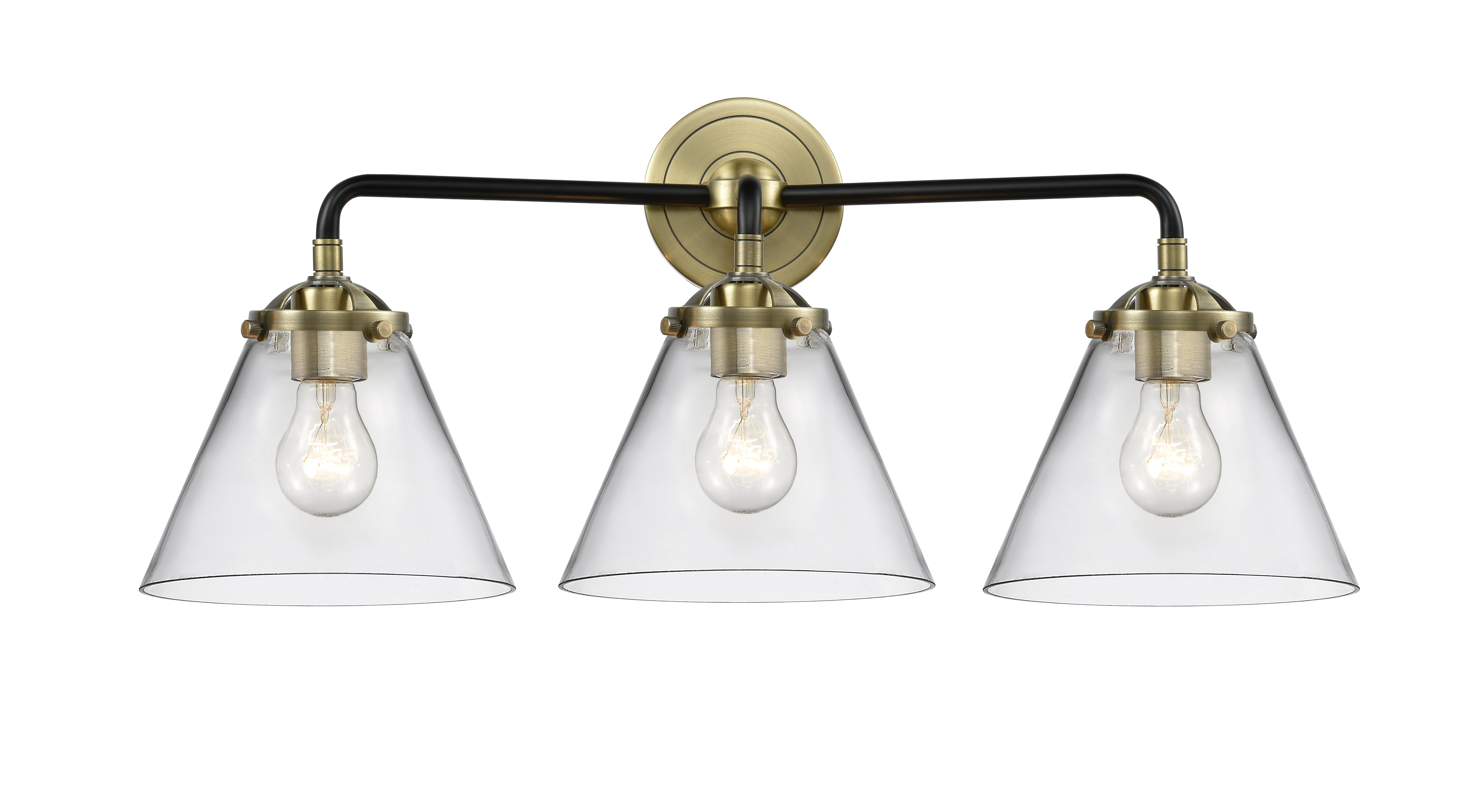 Nouveau Bath Vanity Light Glass Steel