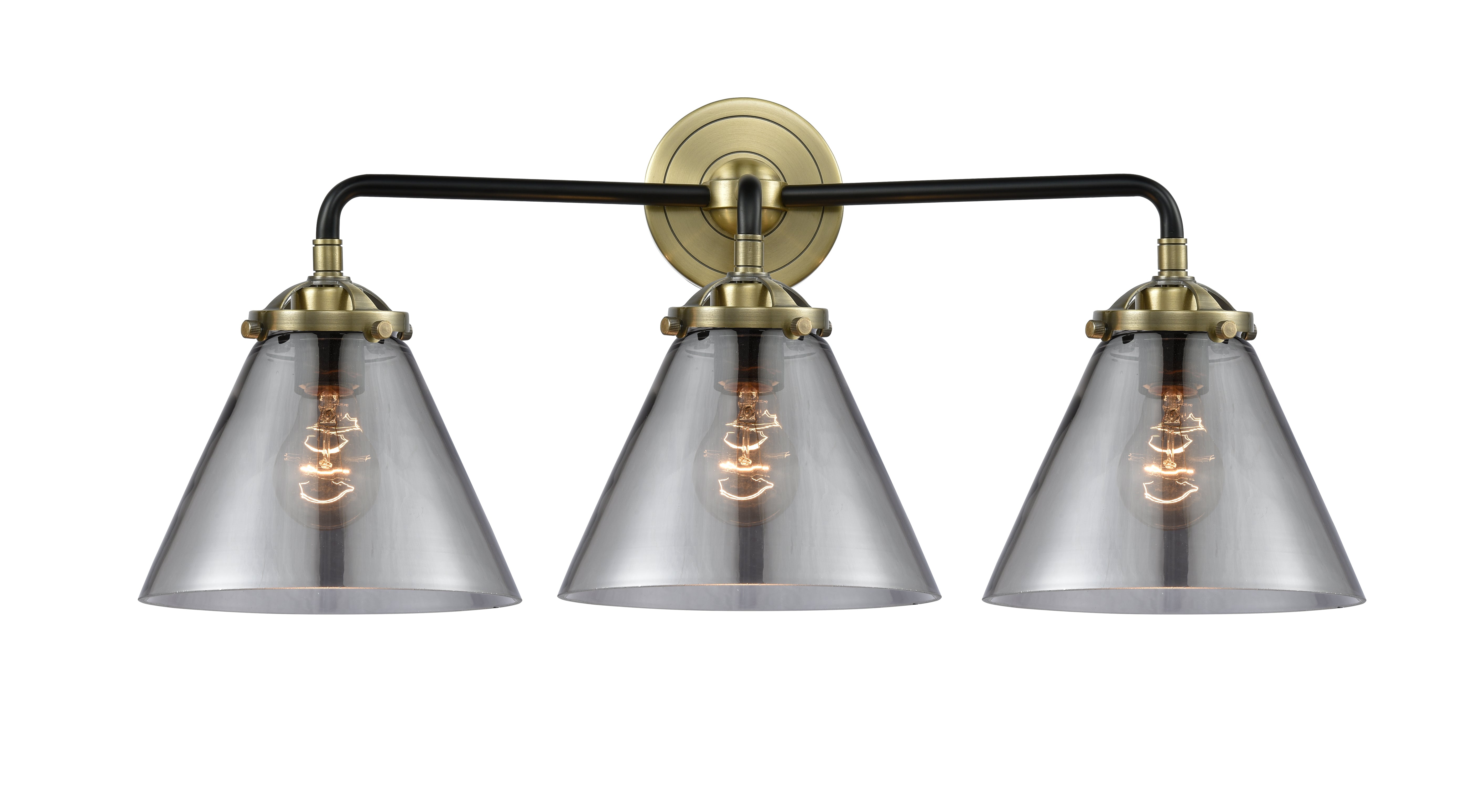 Nouveau Bath Vanity Light Cast Brass Glass