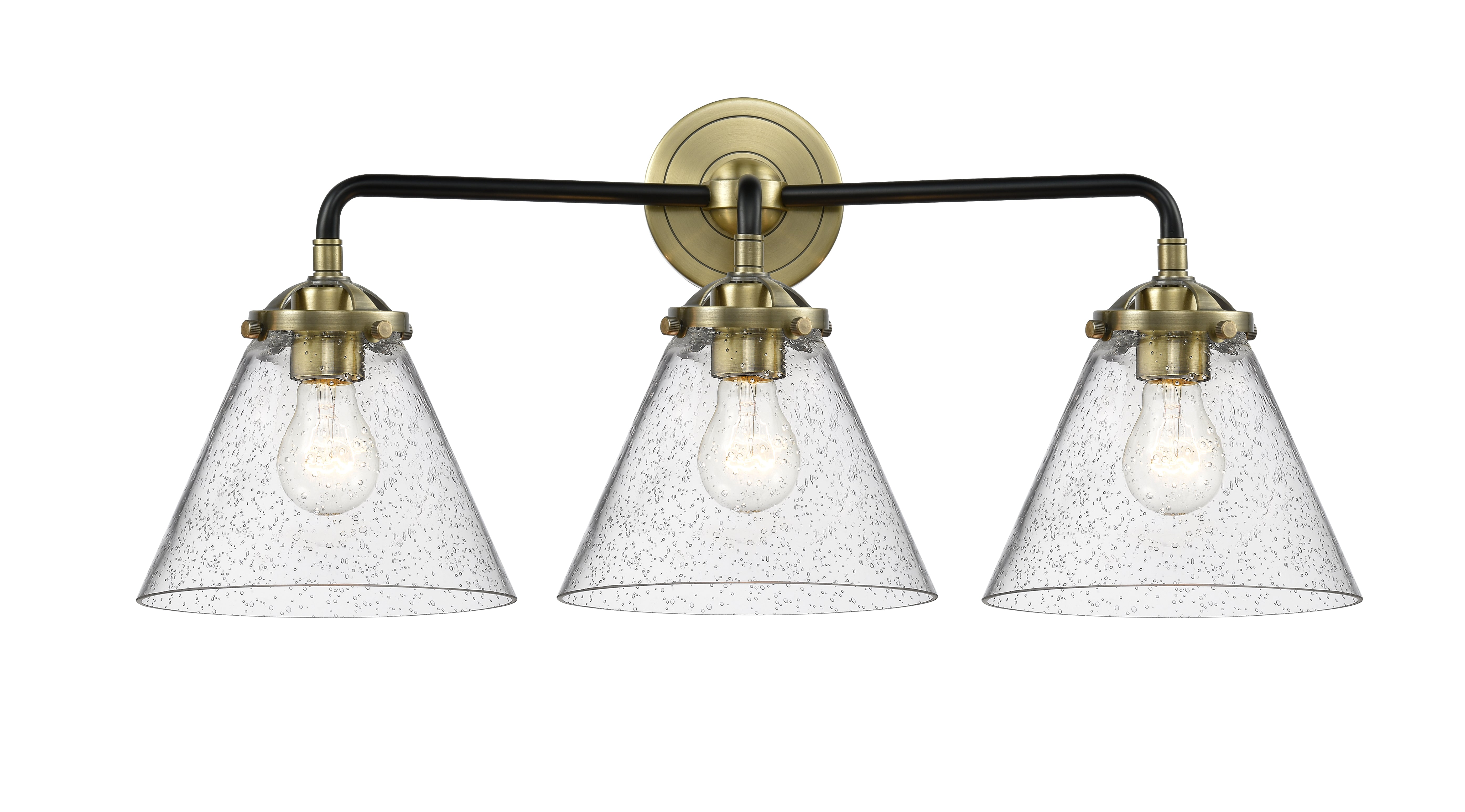 Nouveau Bath Vanity Light Cast Brass Glass