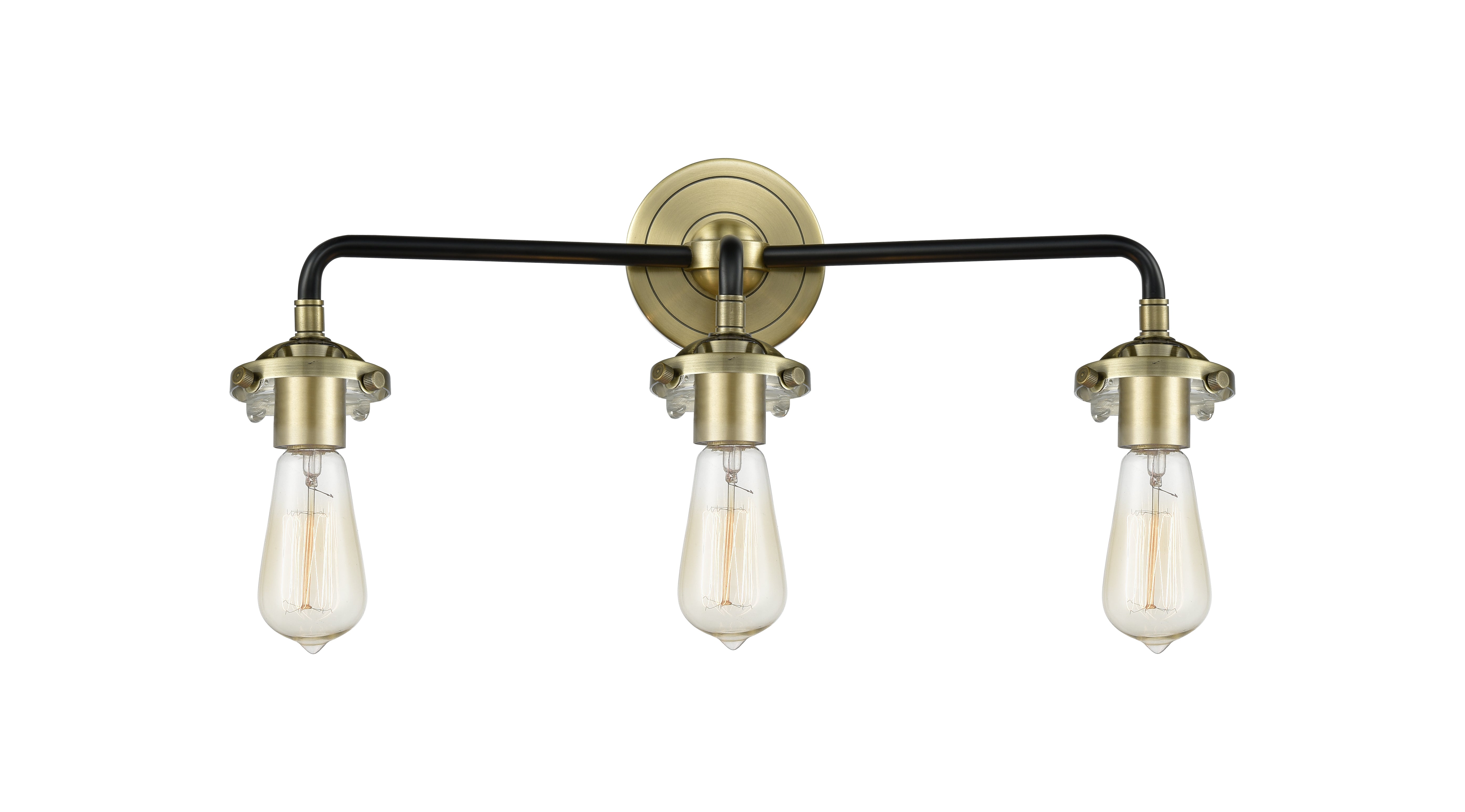 Nouveau Bath Vanity Light Cast Brass Glass