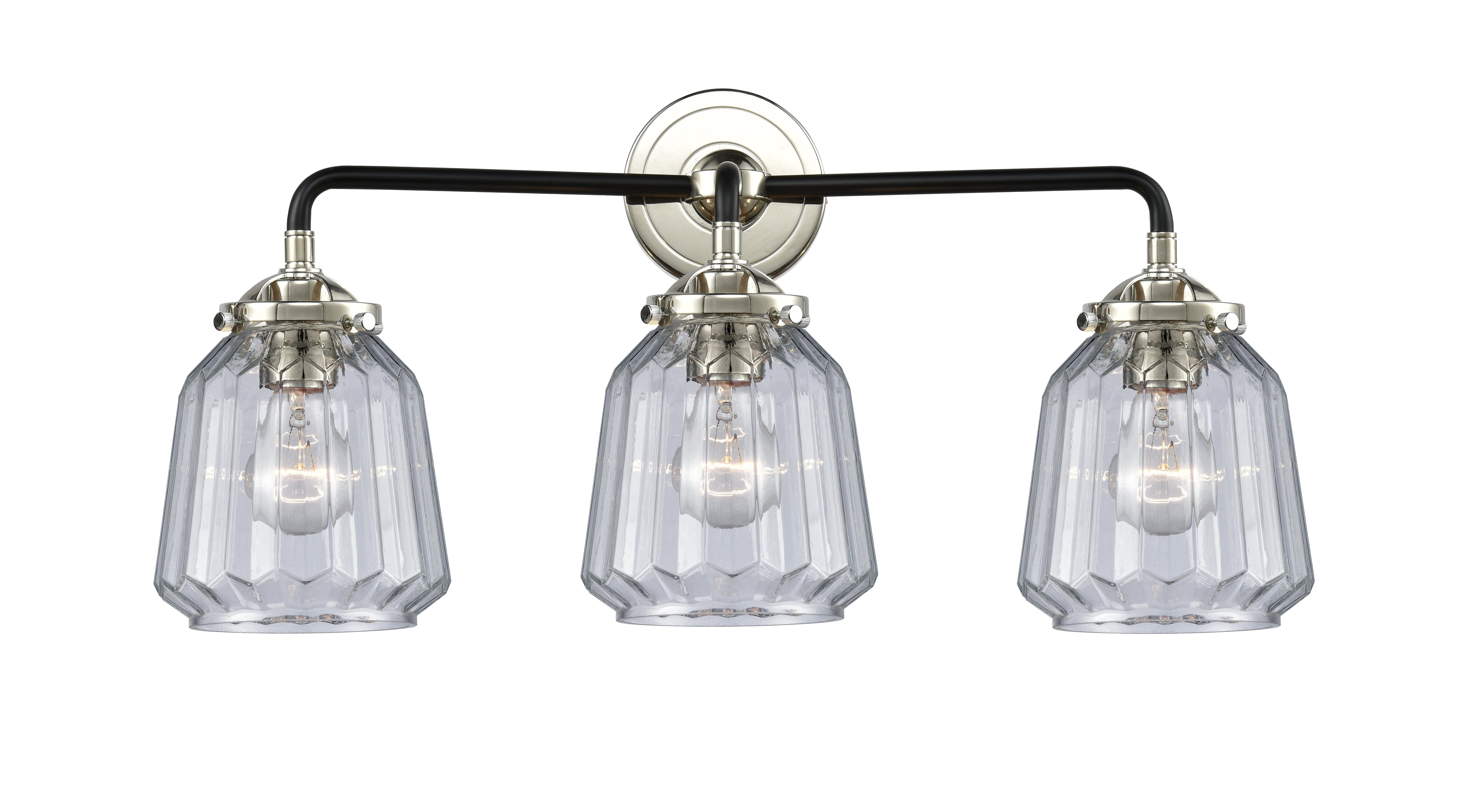 Nouveau Bath Vanity Light Cast Brass Glass