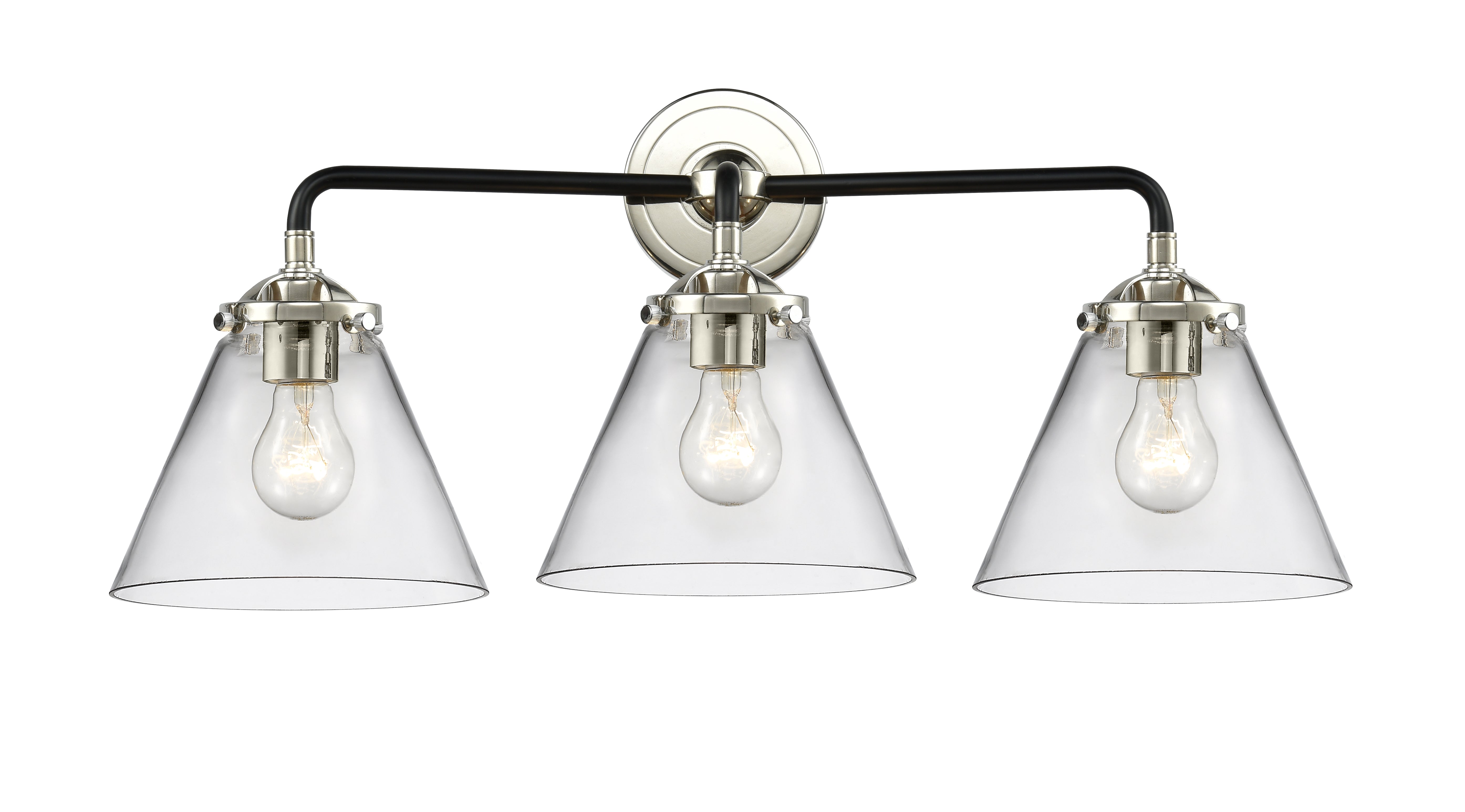 Nouveau Bath Vanity Light Cast Brass Glass