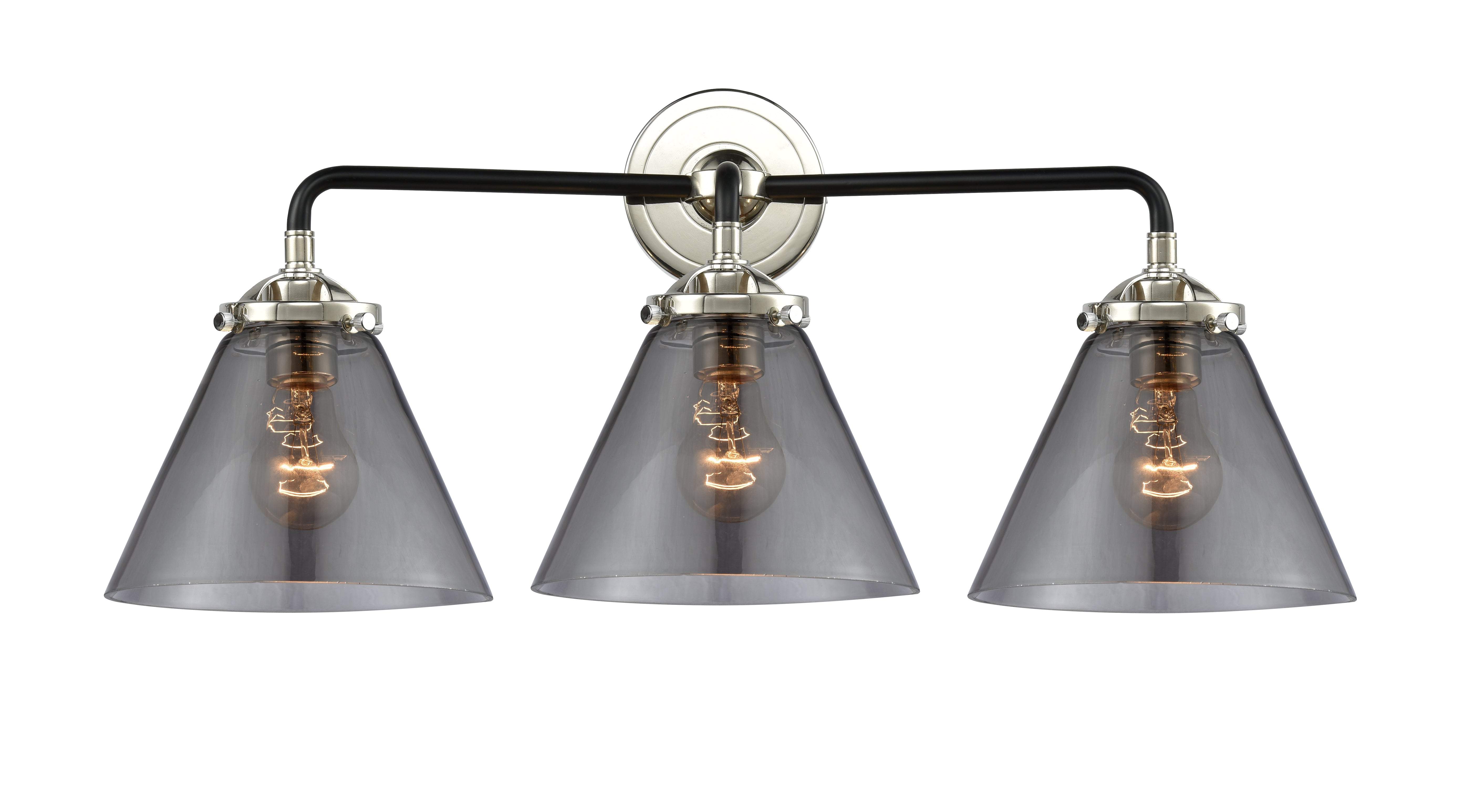 Nouveau Bath Vanity Light Cast Brass Glass