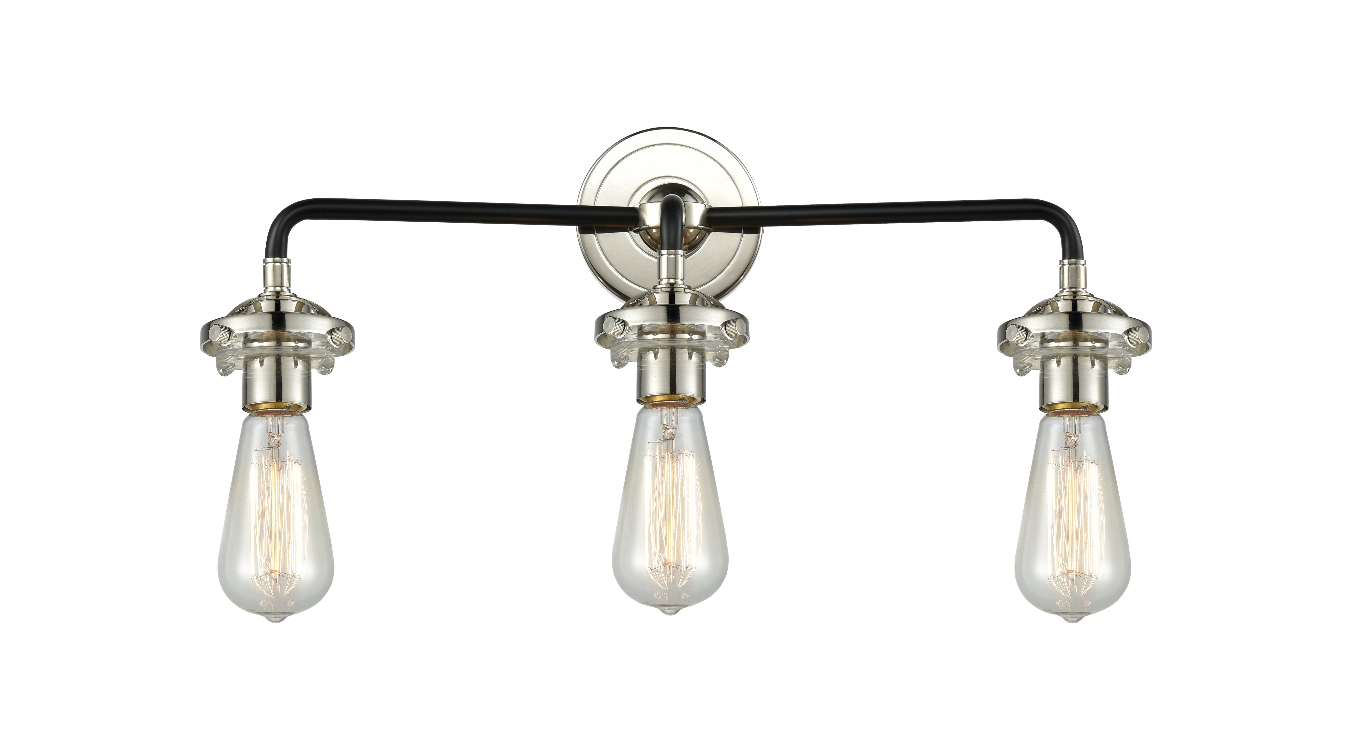 Nouveau Bath Vanity Light Cast Brass Glass