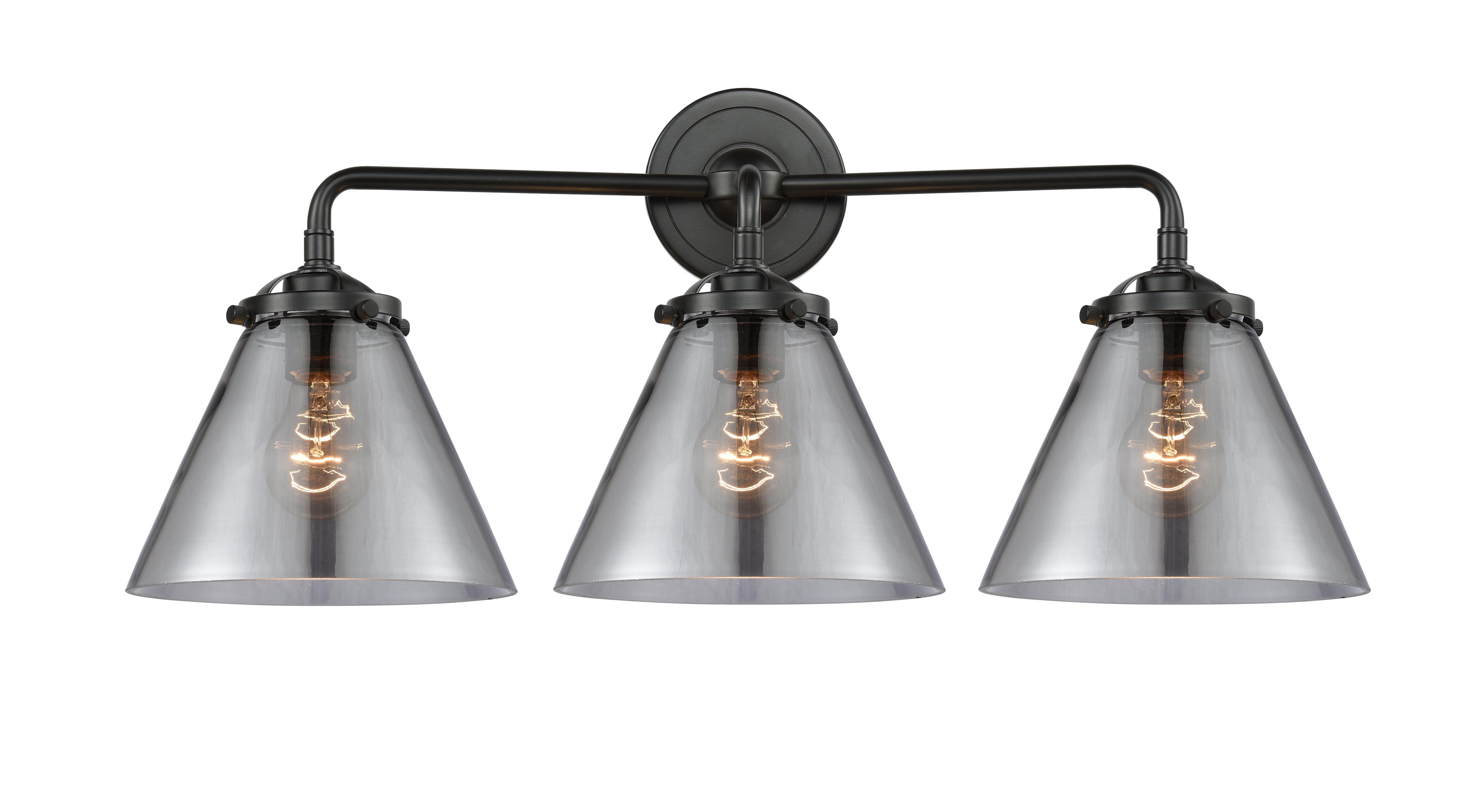 Nouveau Bath Vanity Light Cast Brass Glass