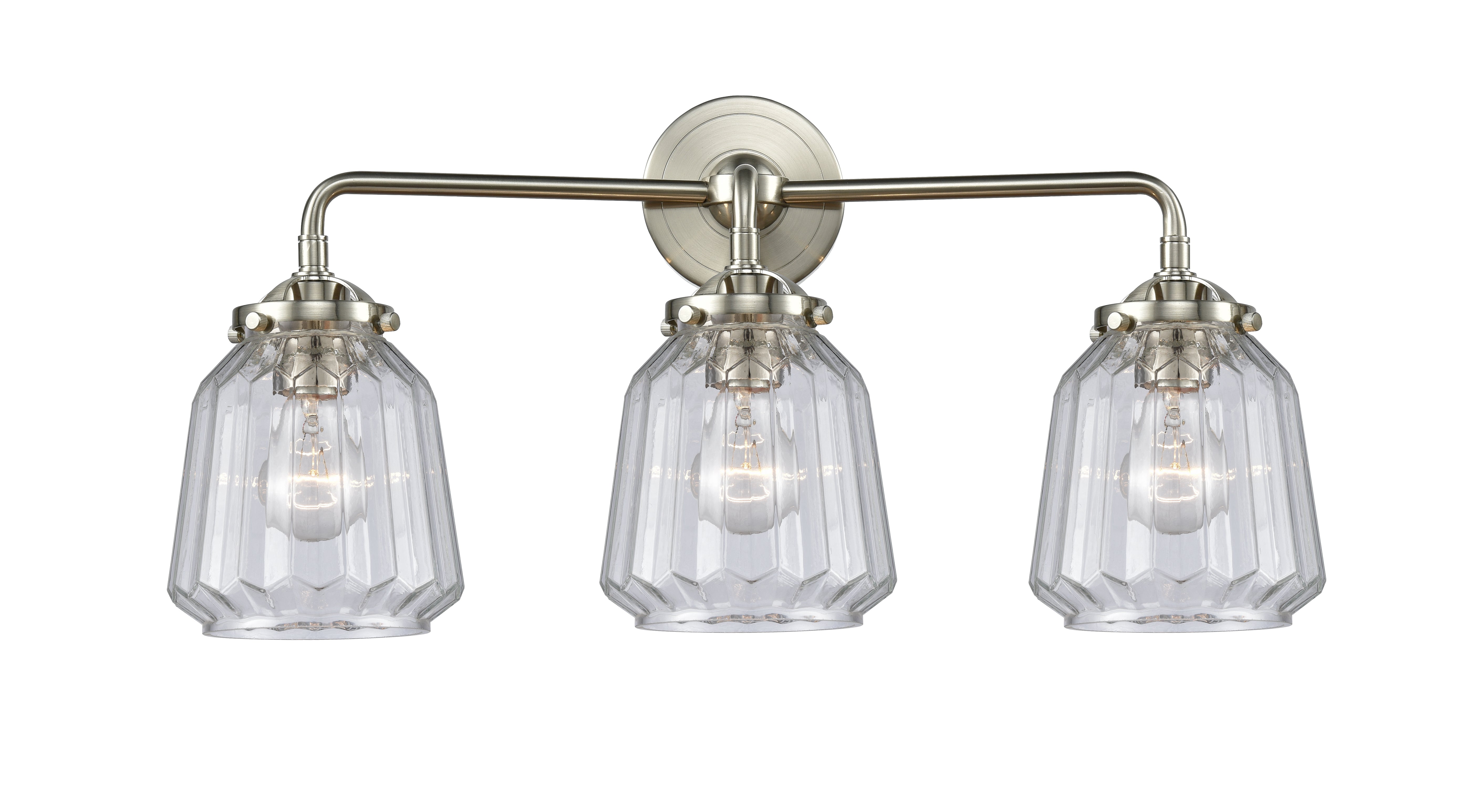 Nouveau Bath Vanity Light Cast Brass Glass