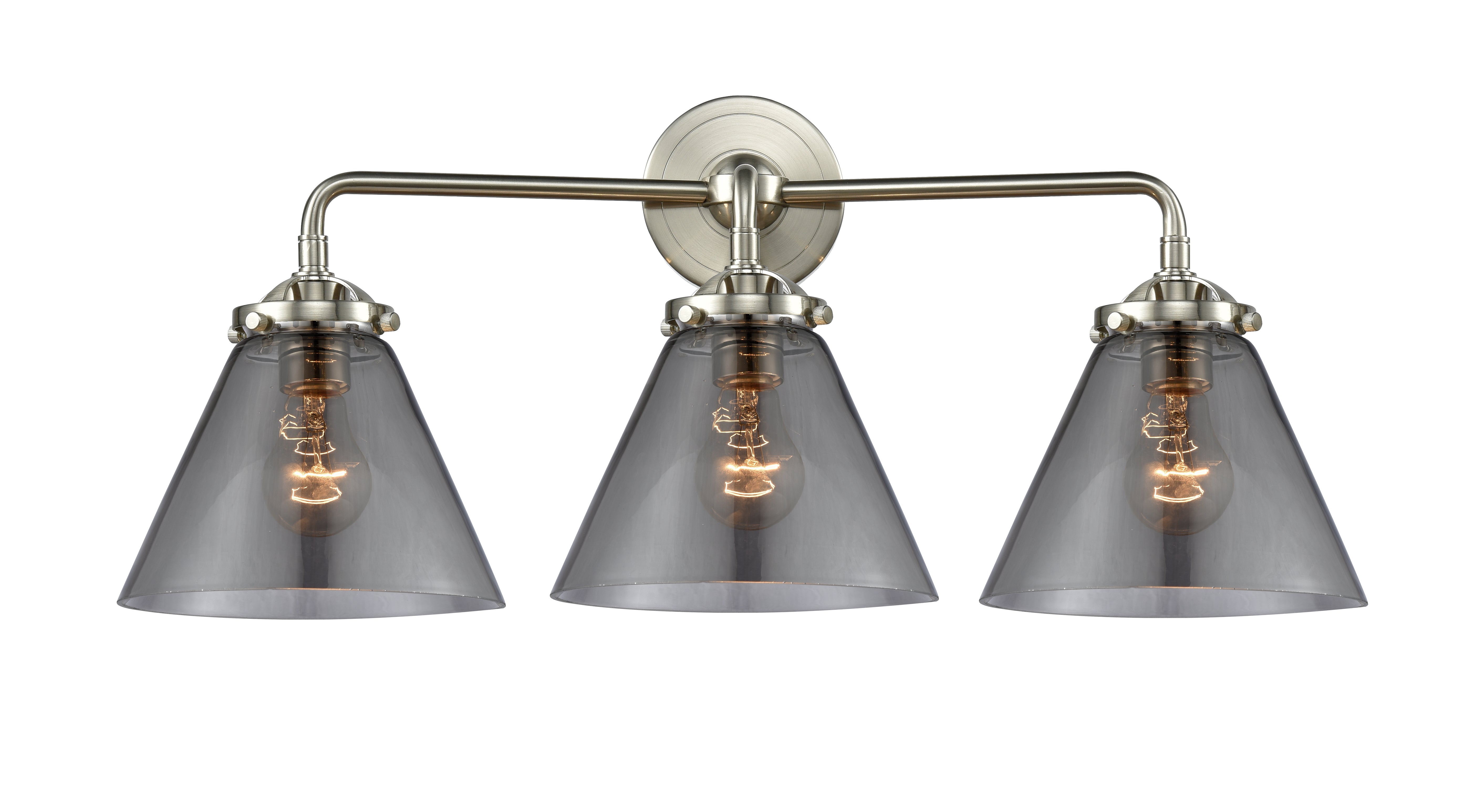 Nouveau Bath Vanity Light Cast Brass Glass