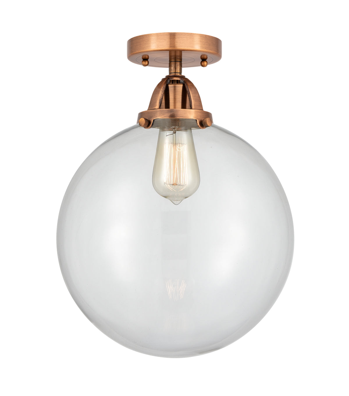 Beacon 12-Inch 1-Light Semi-Flush Mount Globe Shade 15.25-Inch High