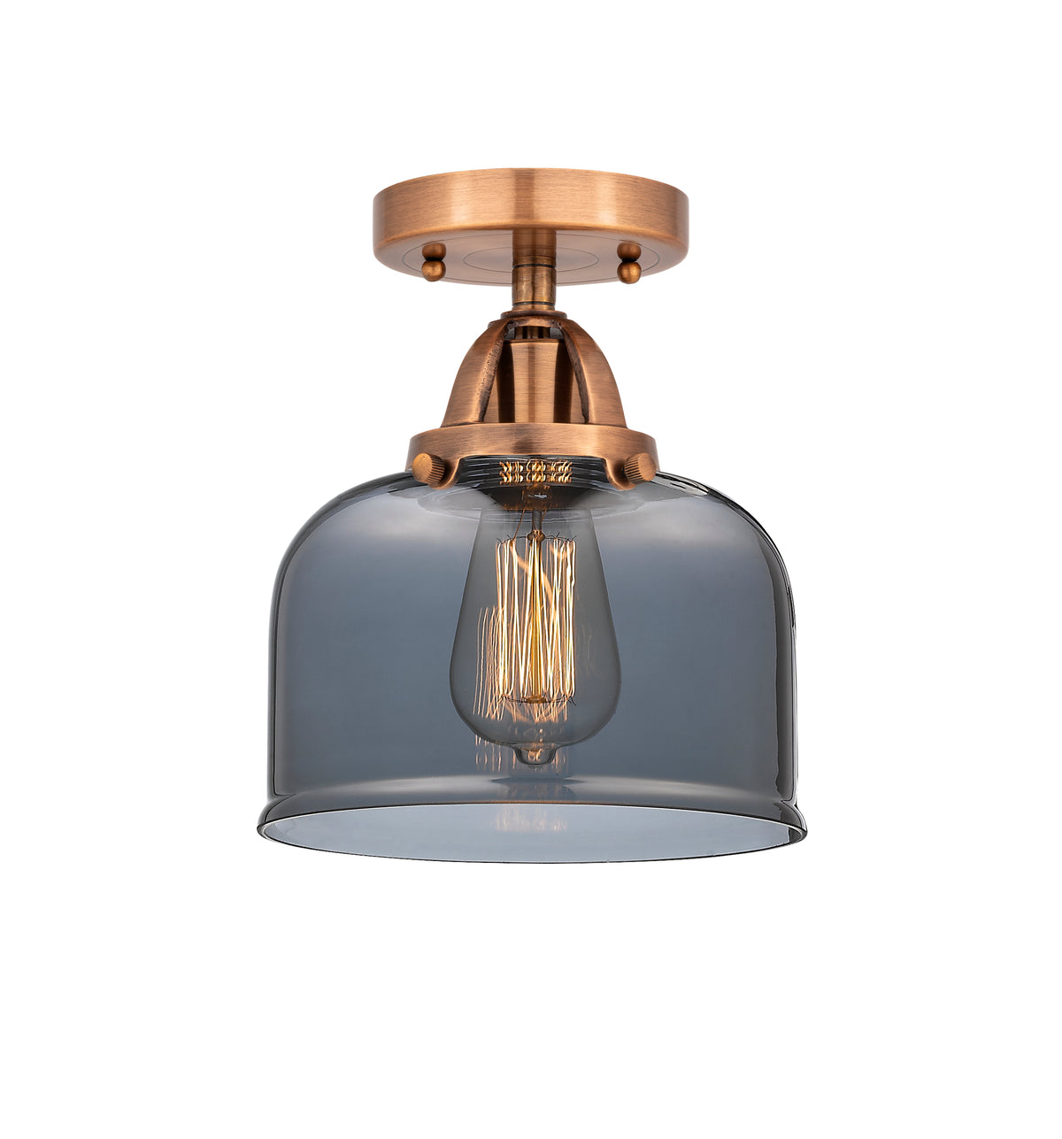 Bell 8-Inch 1-Light Semi-Flush Mount 9.25-Inch High Dimmable