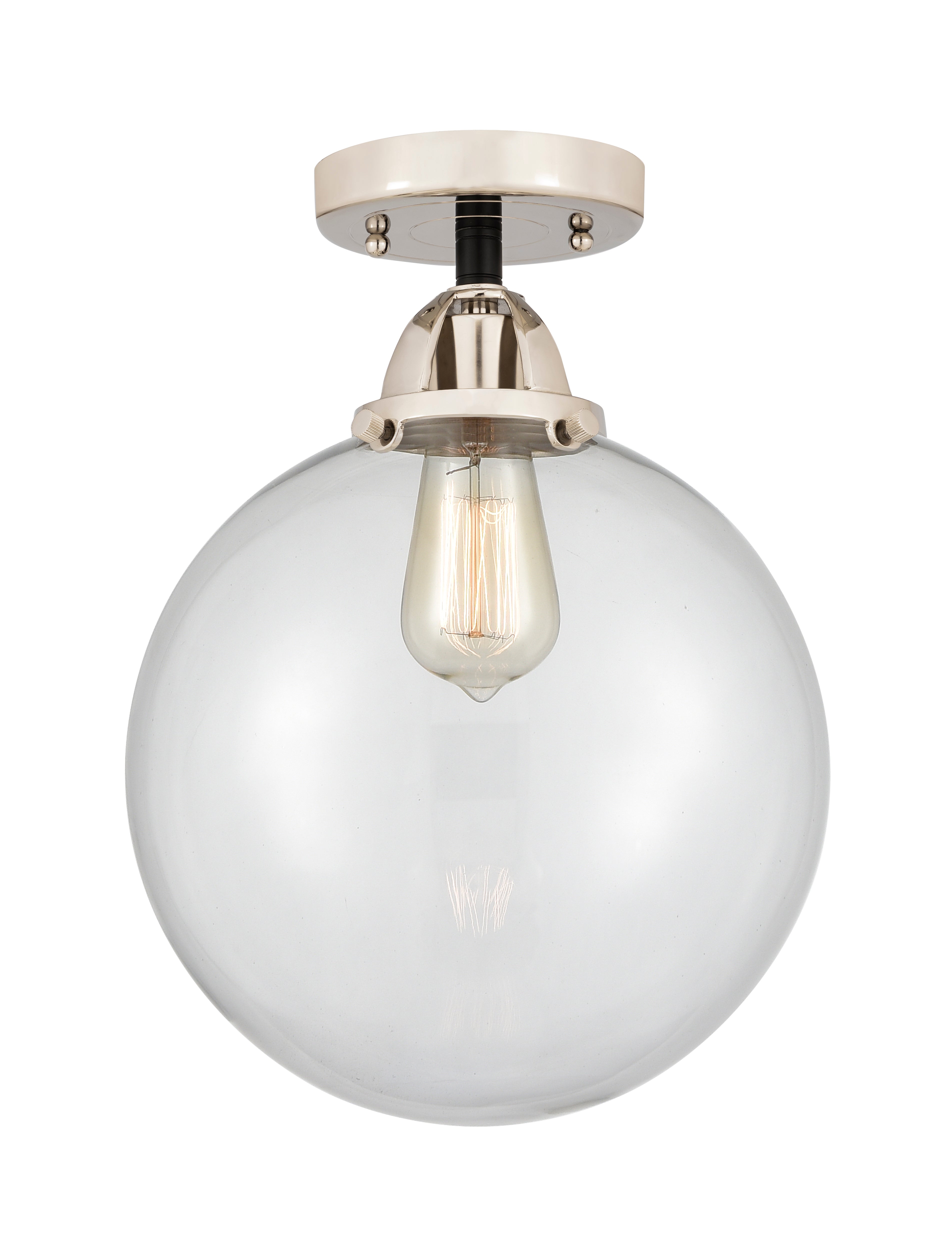 Nouveau Semi-Flush Mount Brushed Satin Nickel