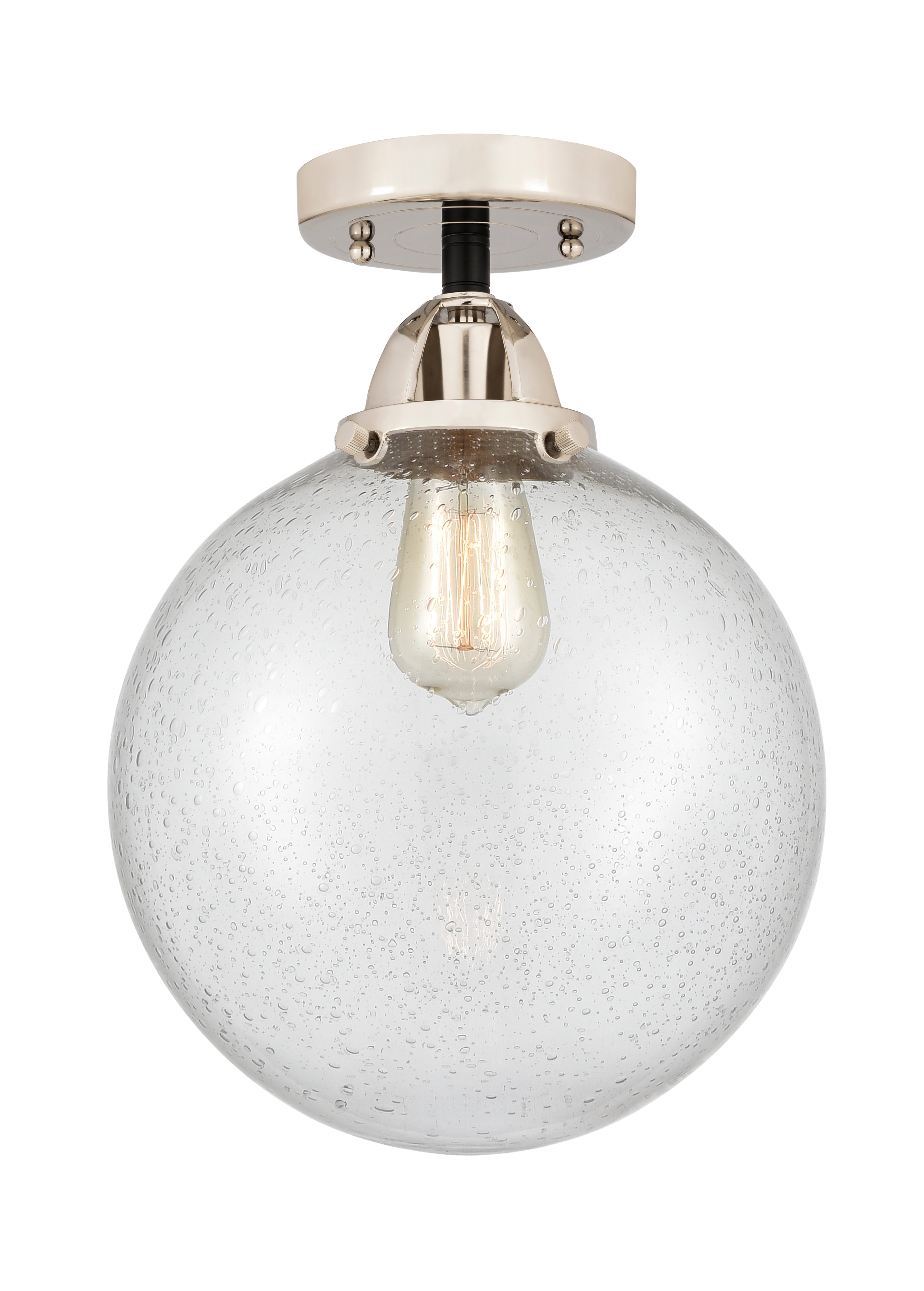 Nouveau Semi-Flush Mount Brushed Satin Nickel