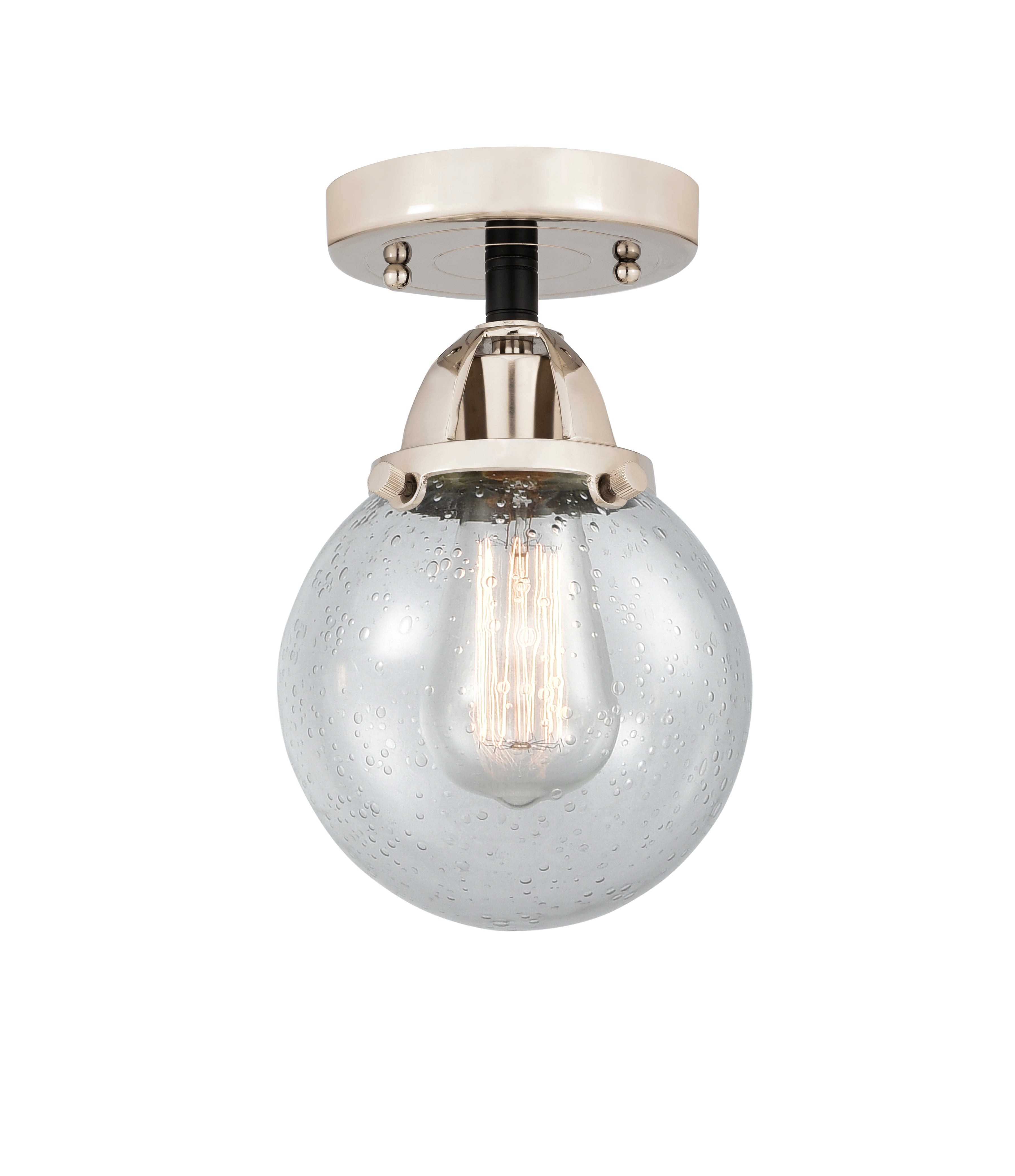 Nouveau Semi-Flush Mount Brushed Satin Nickel