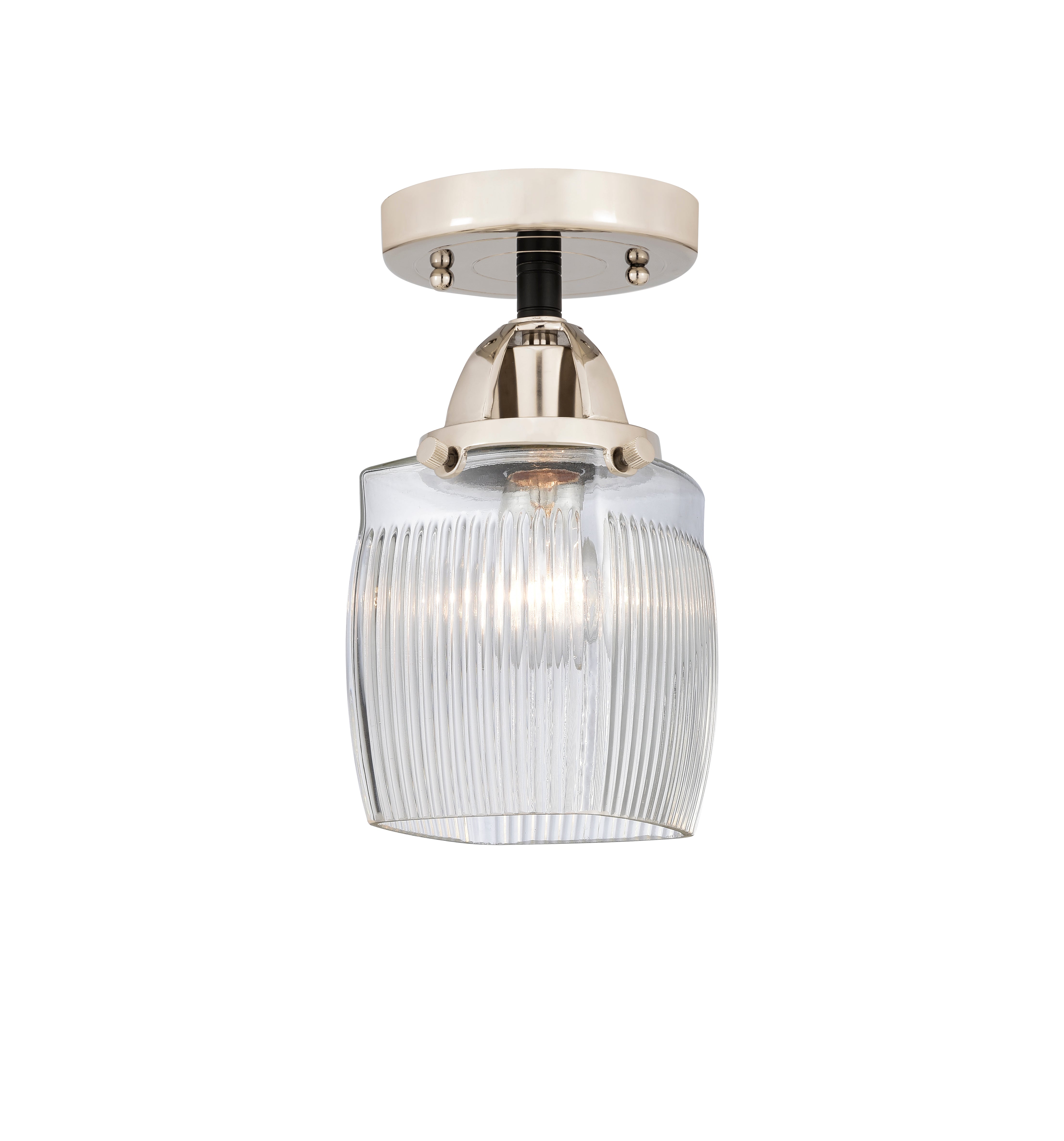 Nouveau Semi-Flush Mount 2 Lights Nickel