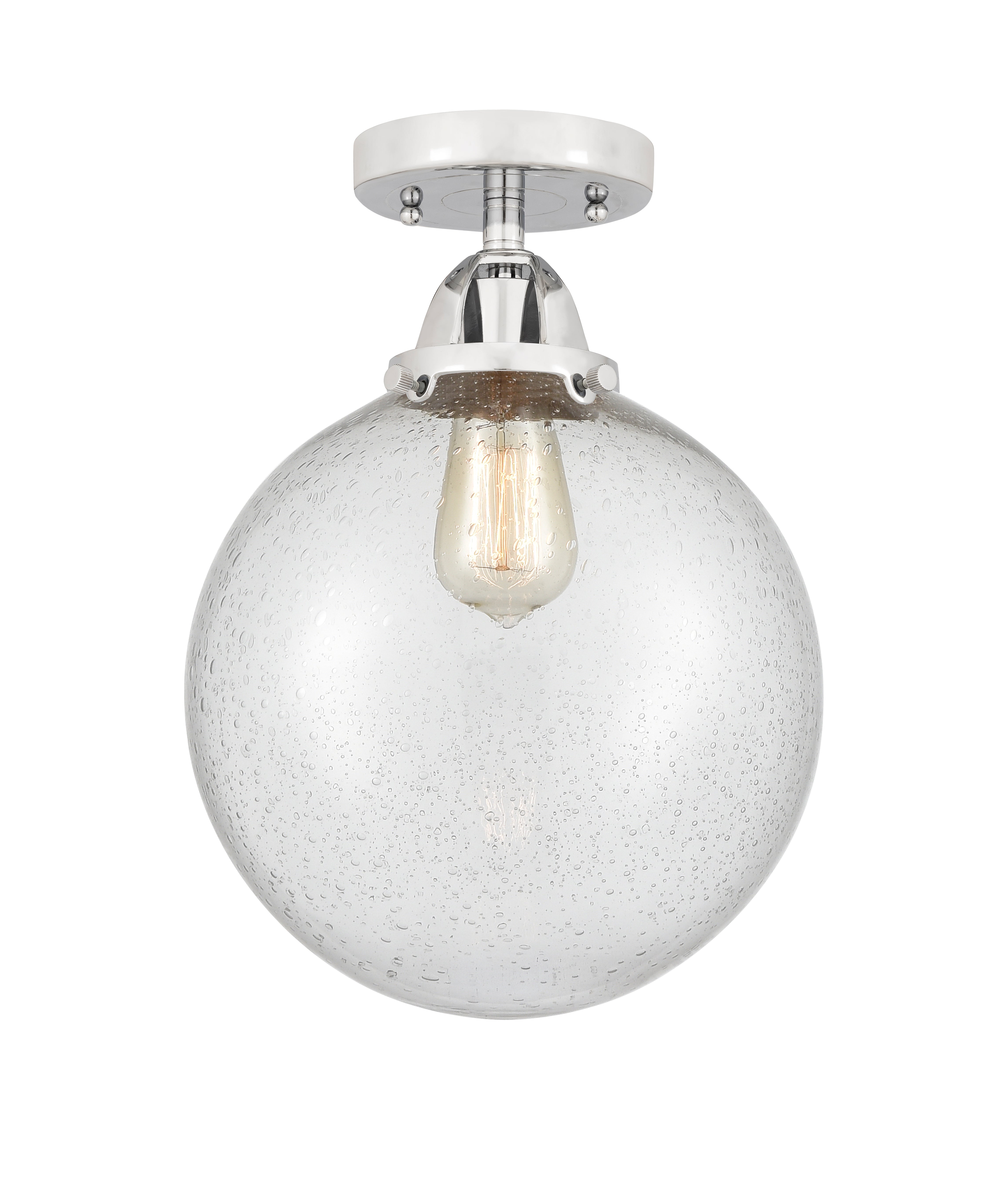 Nouveau Semi-Flush Mount Brushed Satin Nickel